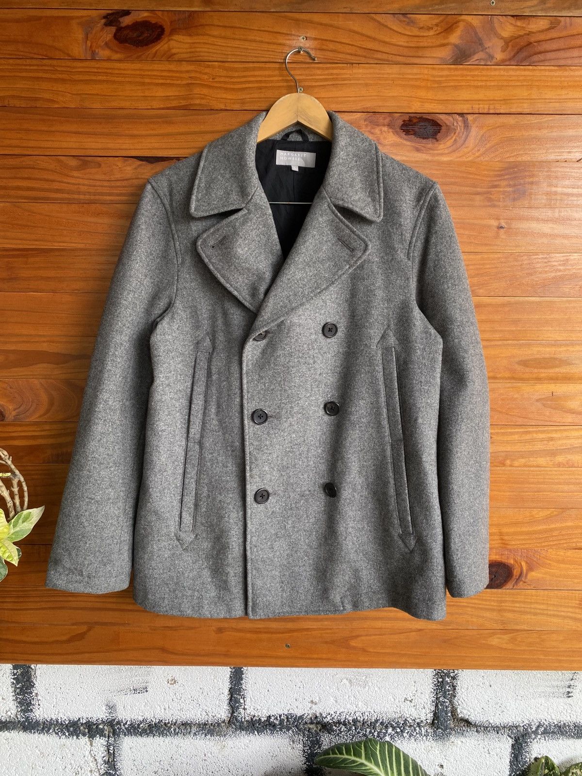 Margaret Howell Margaret Howell Grey Wool Pea Coat Japanese Minimalist Size US L / EU 52-54 / 3 - 3 Thumbnail