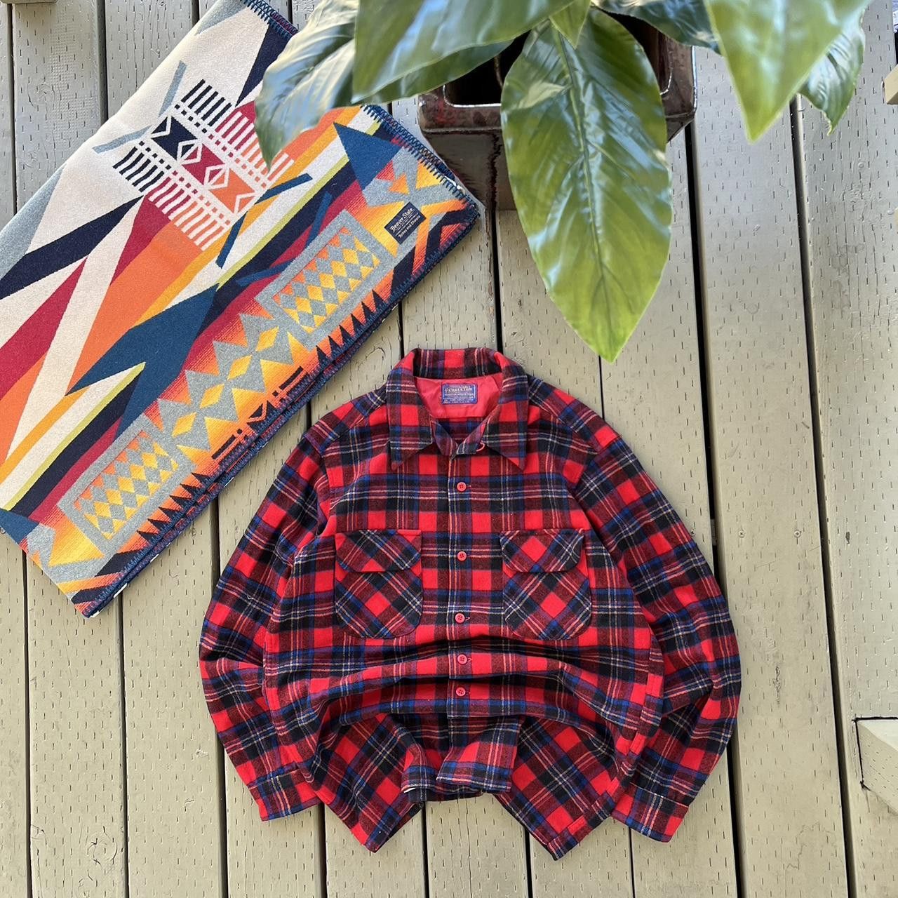 Pendleton Vintage Pendleton Wool Flannel Shadow Plaid Full Button Up Size US L / EU 52-54 / 3 - 6 Thumbnail