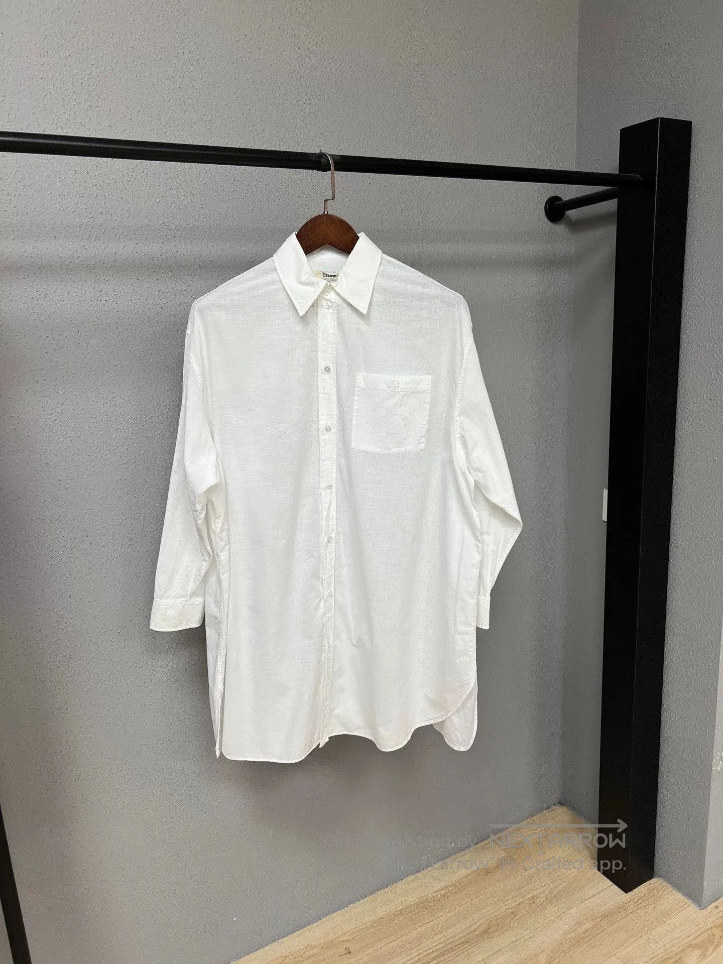 Celine Celine White Triomphe Shirt Size 36. Size S / US 4 / IT 40 - 1 Thumbnail