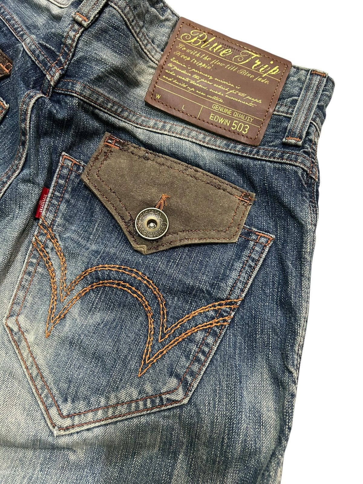 Edwin × If Six Was Nine × Kapital Rare Edwin Blue Trip Mud Wash Denim Jeans☠️☠️ Size US 31 - 10 Thumbnail