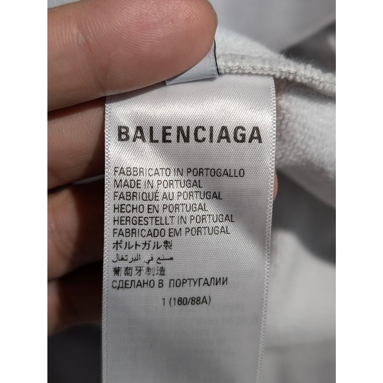 Balenciaga o1rshd1 Q:4 / Logo Printed Hoodie in Dirty White Size US S / EU 44-46 / 1 - 20 Thumbnail