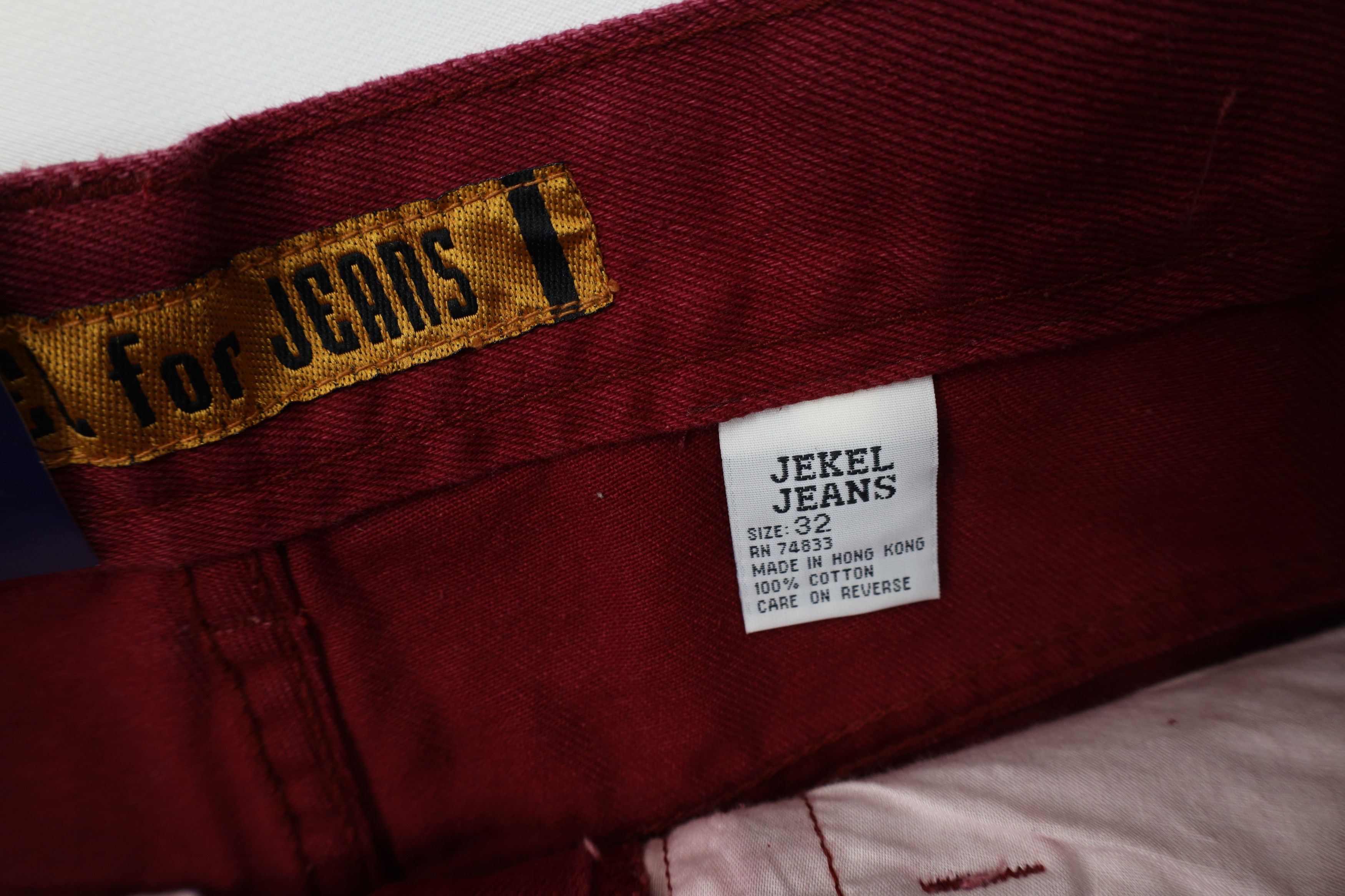 Vintage Deadstock Vintage 90s Streetwear Skateboard Jeans Burgundy Size US 32 / EU 48 - 10 Thumbnail