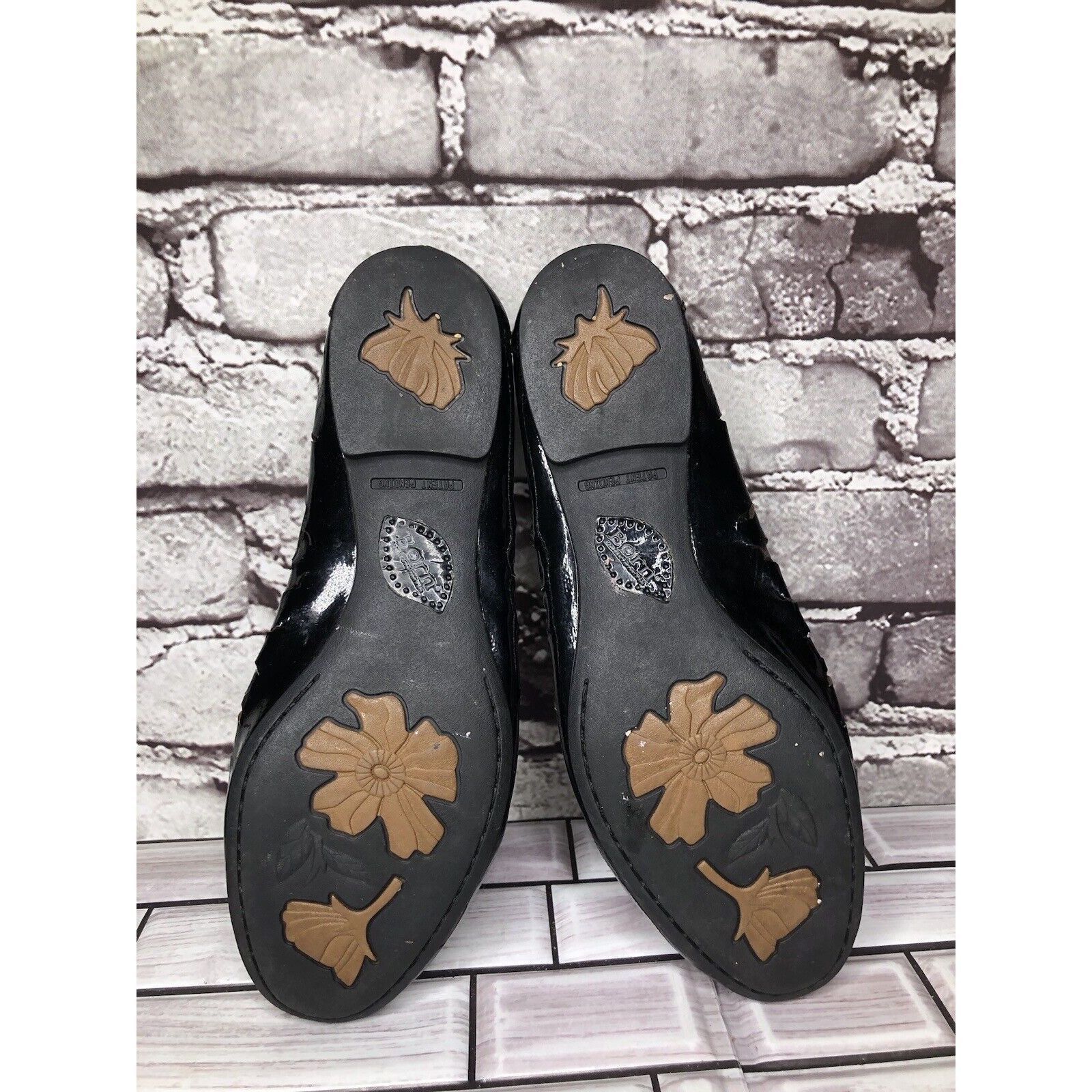 Born Born Black Patent Leather Perforated Ballet Flats Shoes Wome Size US 6 / IT 36 - 7 Thumbnail