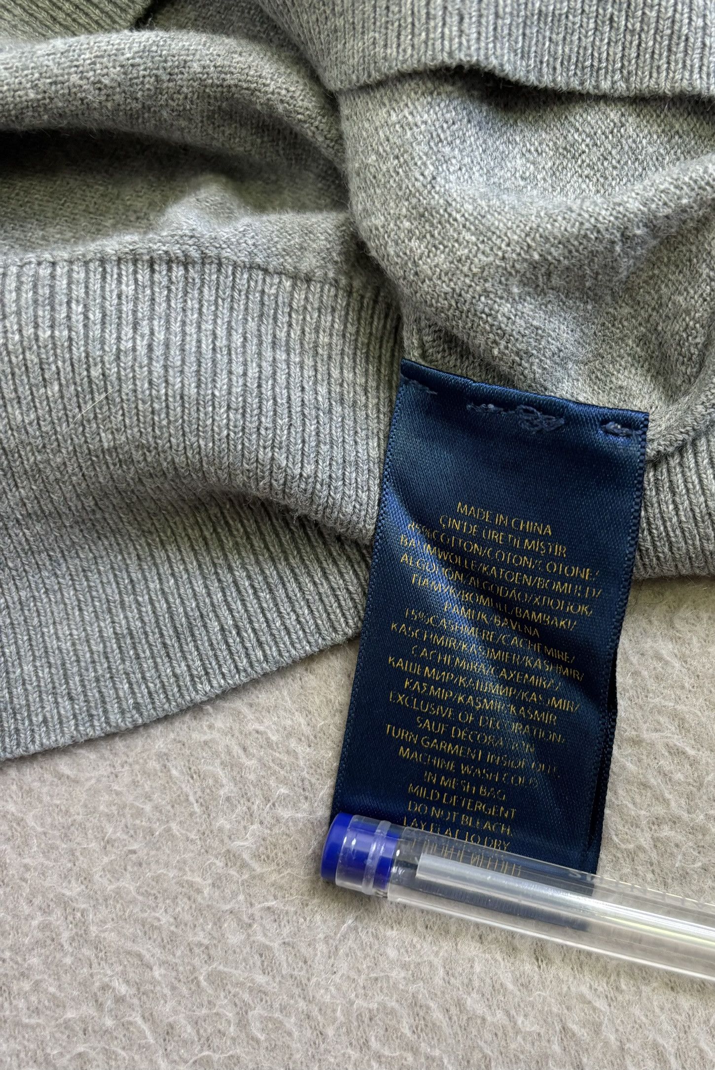Polo Ralph Lauren Polo Ralph Lauren V-neck cashmere gray sweater medium Size US M / EU 48-50 / 2 - 14 Thumbnail