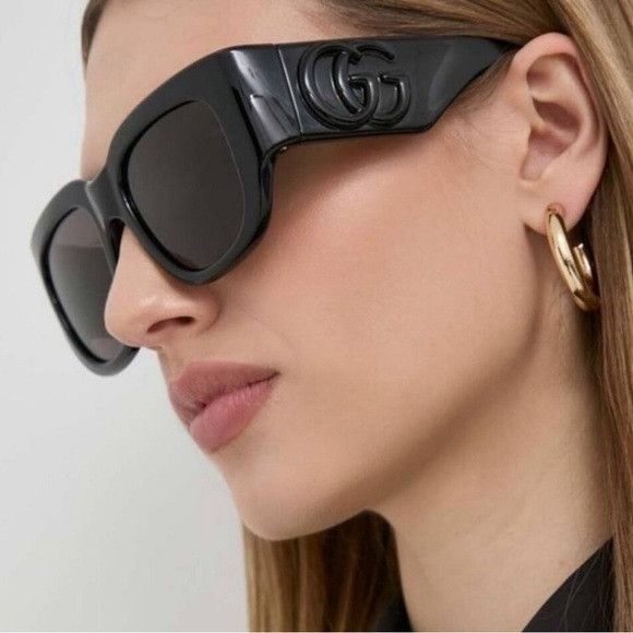Gucci NEW GG1545S 001 GUCCI BLACK OVERSIZED WOMEN SUNGLASSES GG 15 Size ONE SIZE - 1 Thumbnail