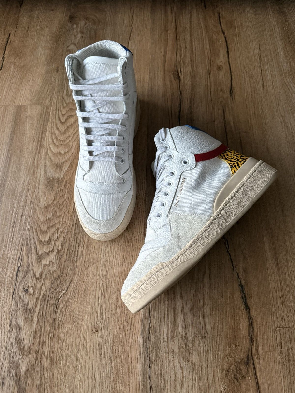 Saint Laurent Paris Saint Laurent Paris SL/24 Mid Top Sneakers – White Leopard Size US 8 / EU 41 - 11 Thumbnail