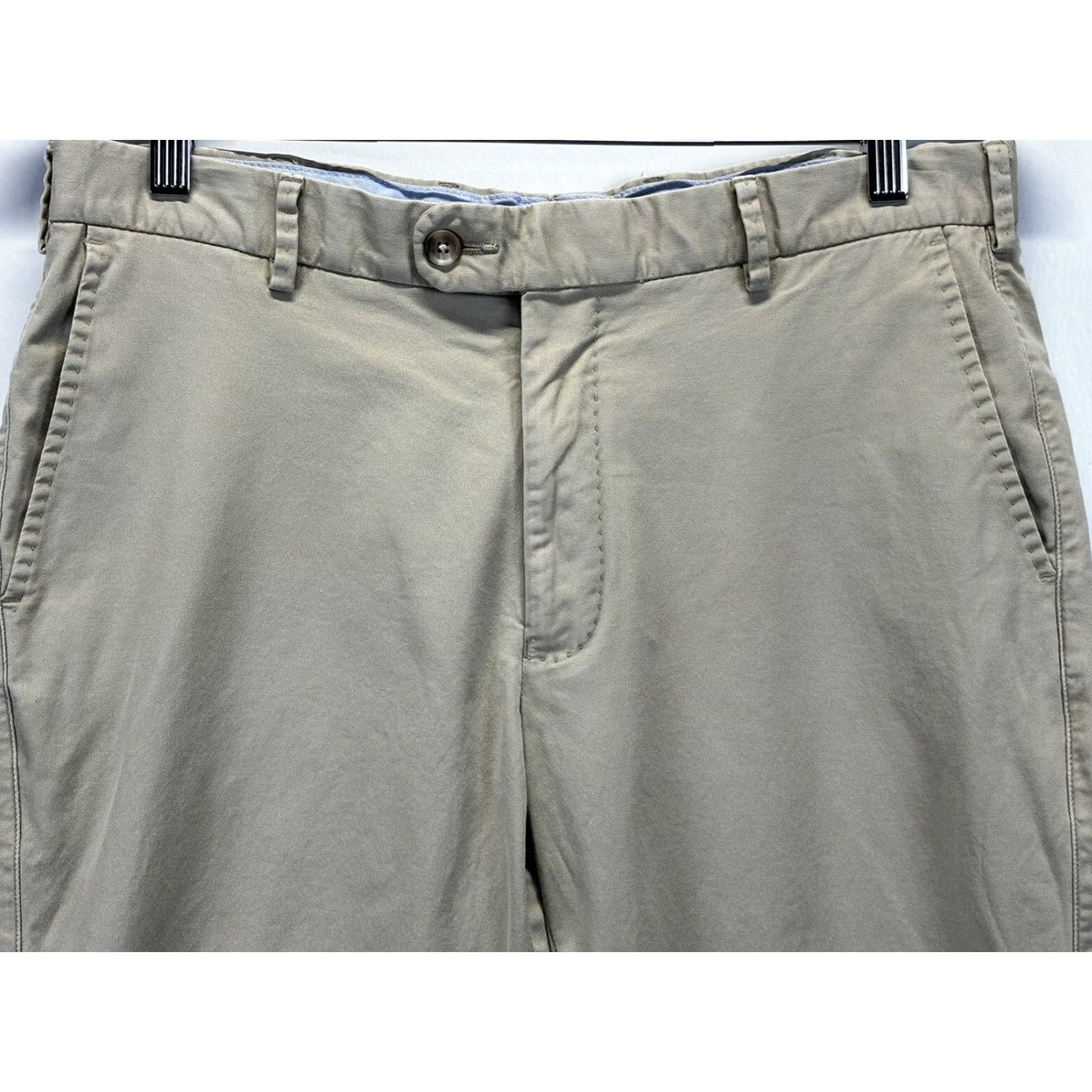 Peter Millar Men’s Peter Millar Chino Pants 34x28 GUC Pima Cotton Flat Front Golf Preppy Tan Size US 34 / EU 50 - 2 Thumbnail
