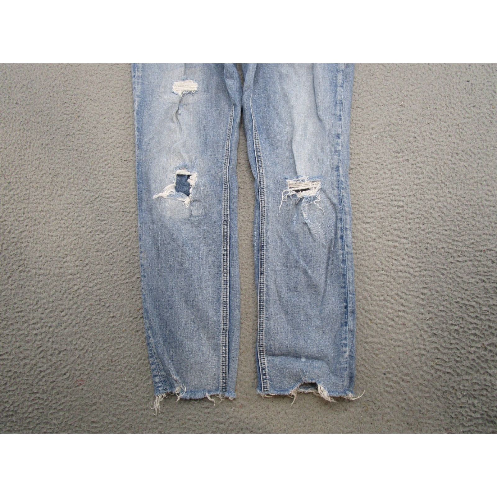 Silver Jeans Co. Silver Jeans Suki Slim Ankle Jeans - 28x27 Distressed Blue Denim, 5-Pocket, Stretch, Zip, Regular, Women, Vintage? No Size 28" / US 6 / IT 42 - 2 Thumbnail