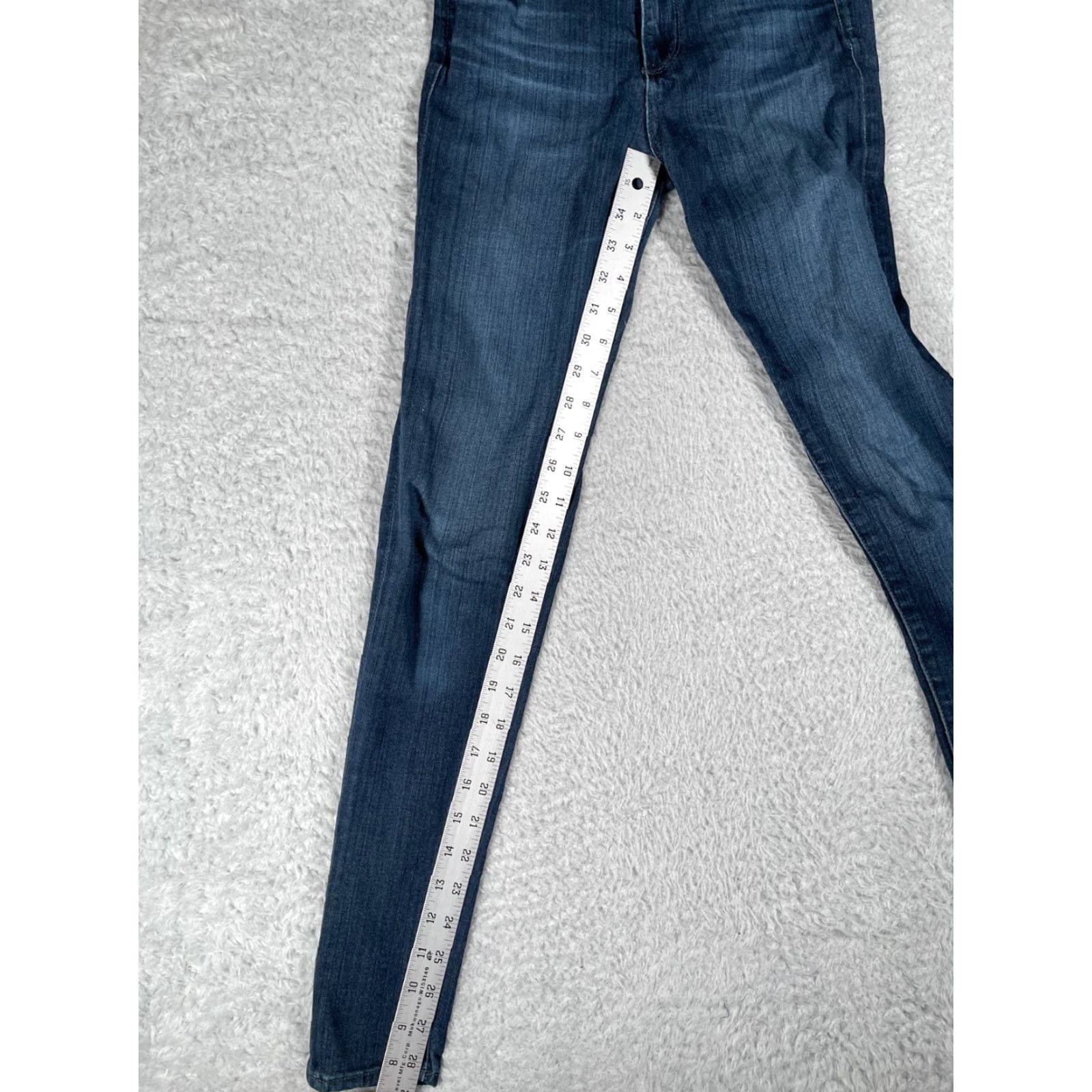 Denime Adriano Goldschmied Jeans Womens AG Farrah Skinny Denim Blue 25 Mid Rise Pockets Logo Embroidered 5-Pocket Size 42" / US 20 - 5 Thumbnail