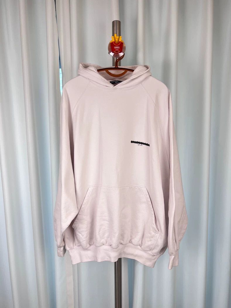 Balenciaga White strikethrough letter Logo loose hoodie