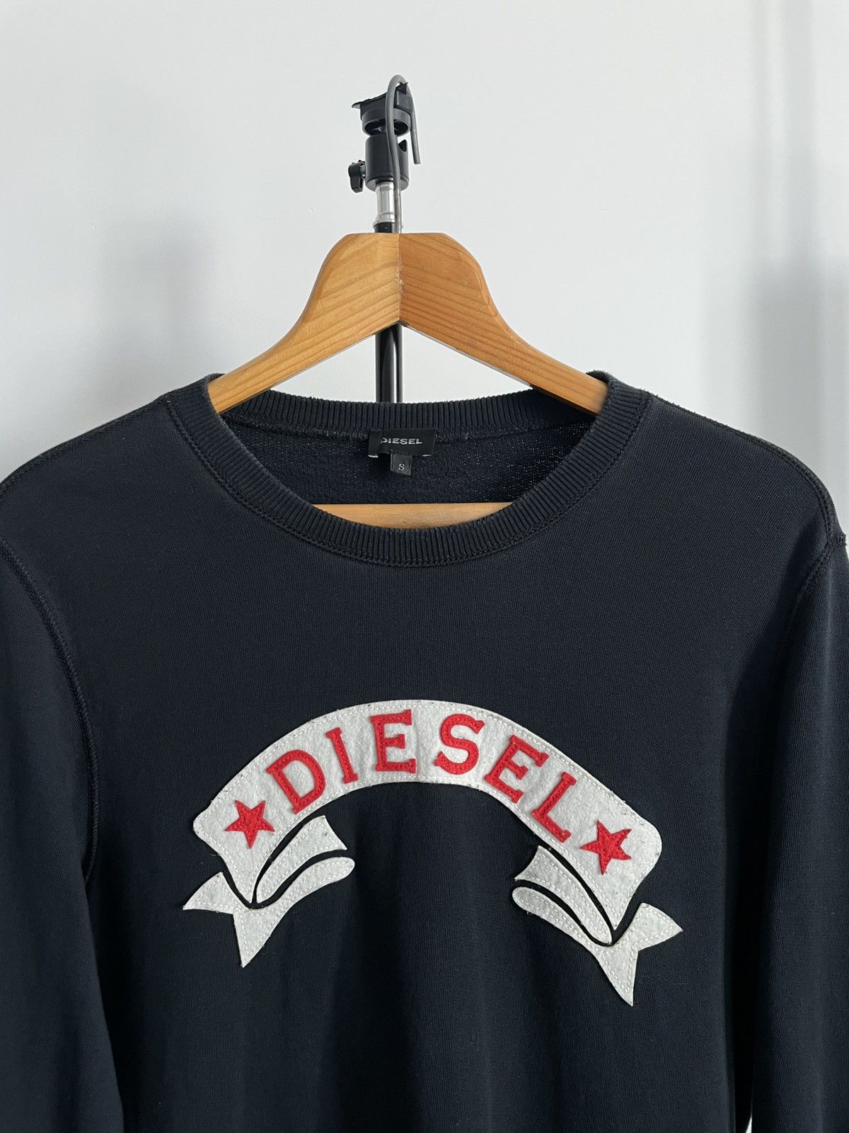 Diesel Vintage Y2K Diesel 00’s Sweatshirt Distressed Fade RARE Size US M / EU 48-50 / 2 - 2 Thumbnail