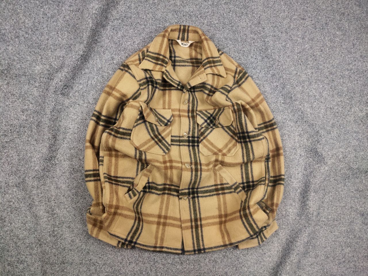 Vintage 60's Woolrich USA Plaid Wool Coat Pocket Jacket