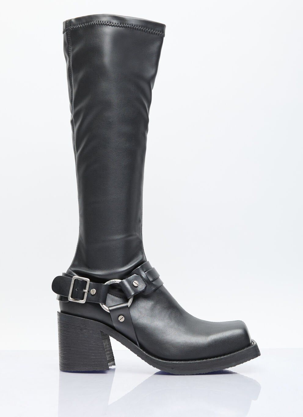 image of Acne Studios Pull-On Buckle Boots in Black, Women's (Size 7)