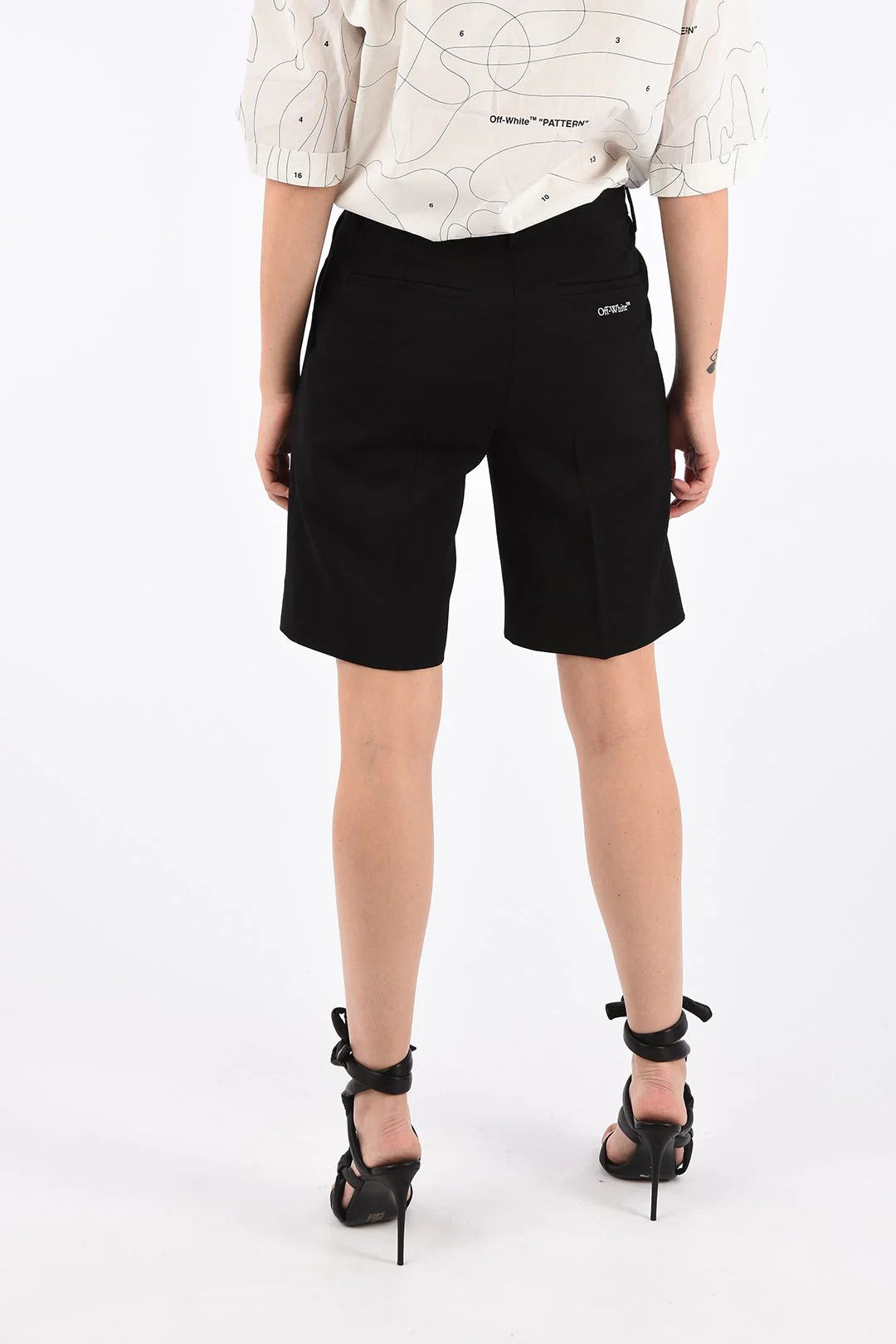 Off-White og1mm0426 Single-Pleat Gabardine Short in Black Size 28" / US 6 / IT 42 - 2 Thumbnail
