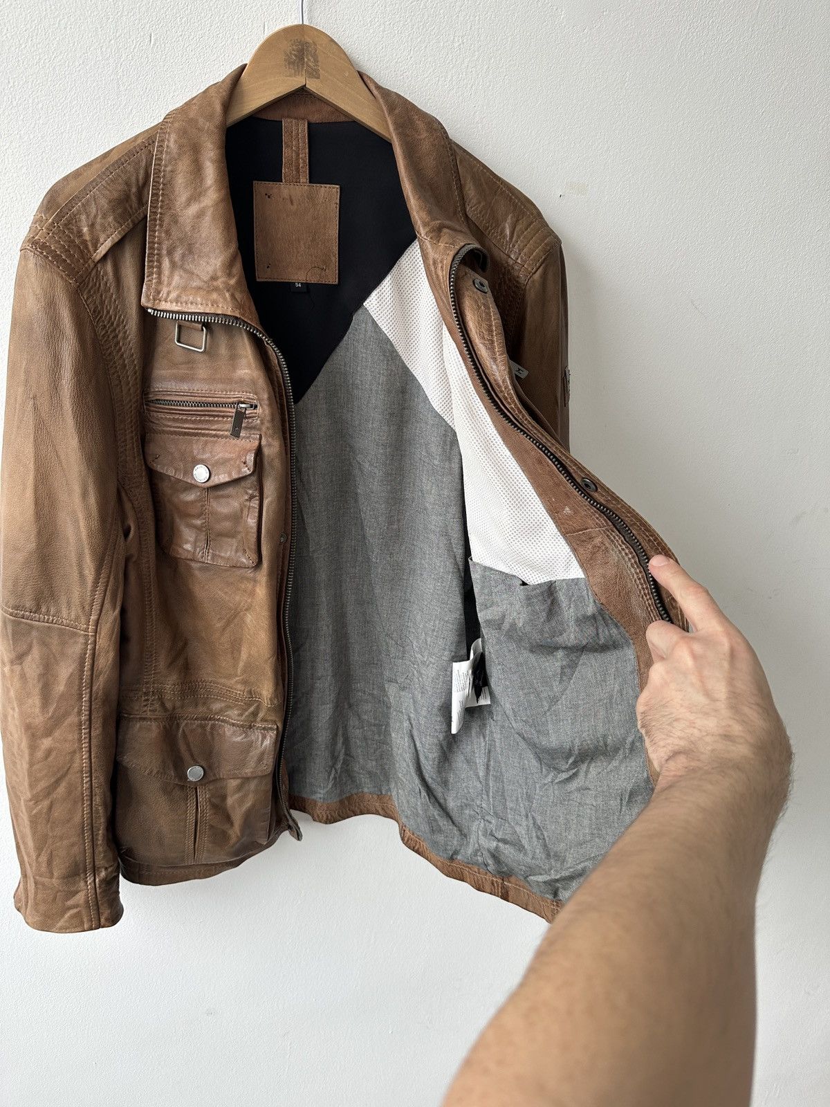 Genuine Leather MAURITIUS Vegetable Tanned Leather Field Jacket Size 54 Size US L / EU 52-54 / 3 - 17 Thumbnail