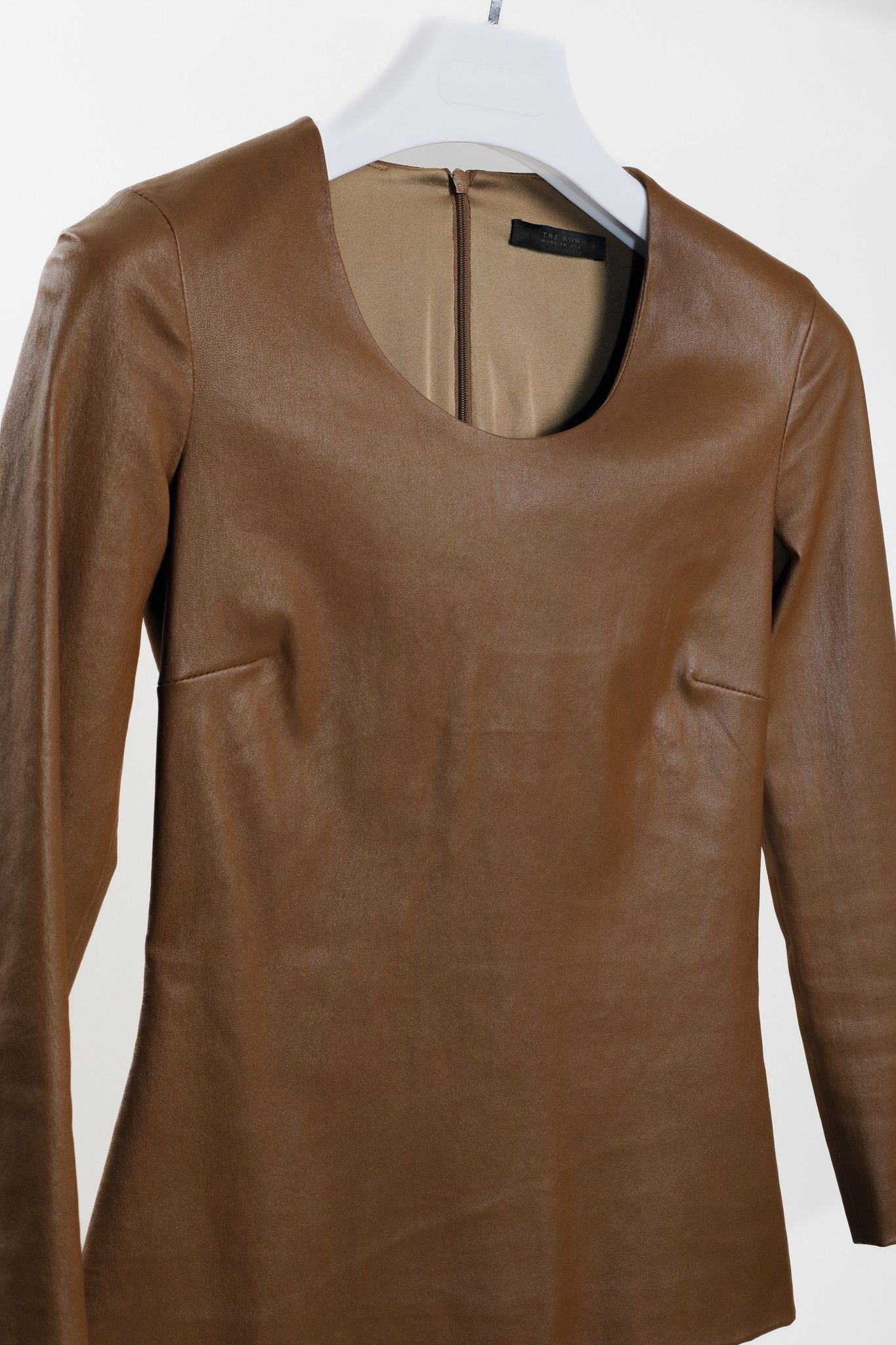 The Row The Row Brown Leather Top Size S / US 4 / IT 40 - 3 Thumbnail