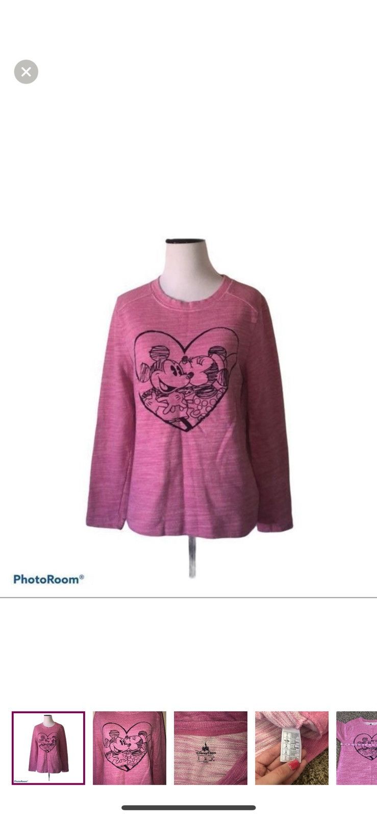Disney Disney small Mickey and Minnie heart crewneck sweatshirt Size S / US 4 / IT 40 - 1 Thumbnail