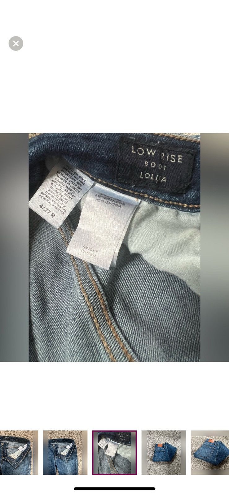 Lucky Brand Lucky Brand "Lolita" Low-Rise Bootcut jeans. Size 27/4. Size 27" / US 4 / IT 40 - 8 Thumbnail