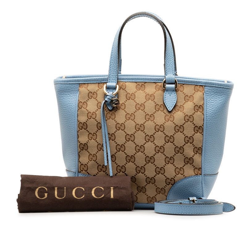 image of Gucci GG Canvas & Leather Bree Handbag in Blue, Women's