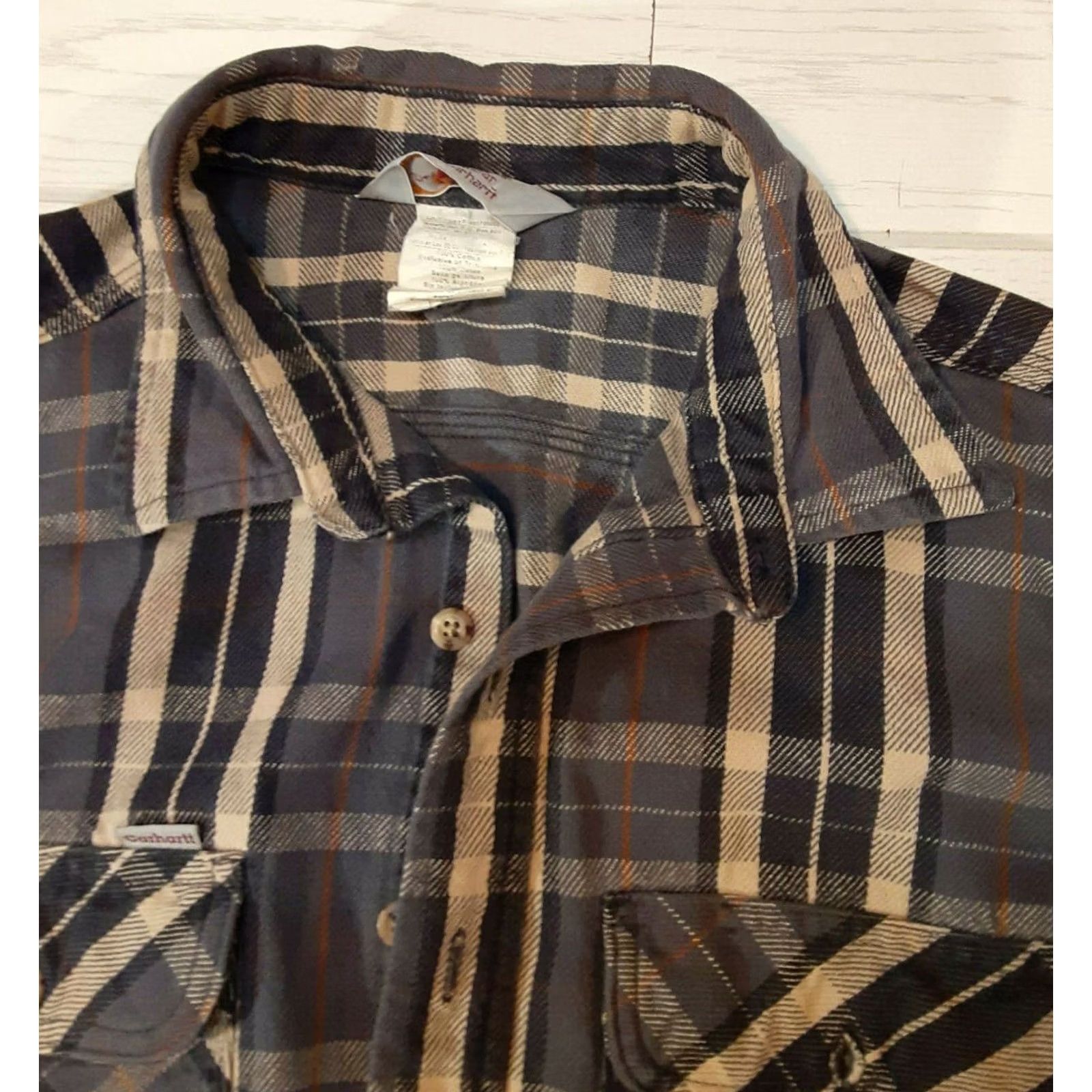 Carhartt VINTAGE Carhartt Rugged Outdoor Wear Flannel Shirt 2XL Blue Plaid USA 90s Mens Size US XXL / EU 58 / 5 - 2 Thumbnail
