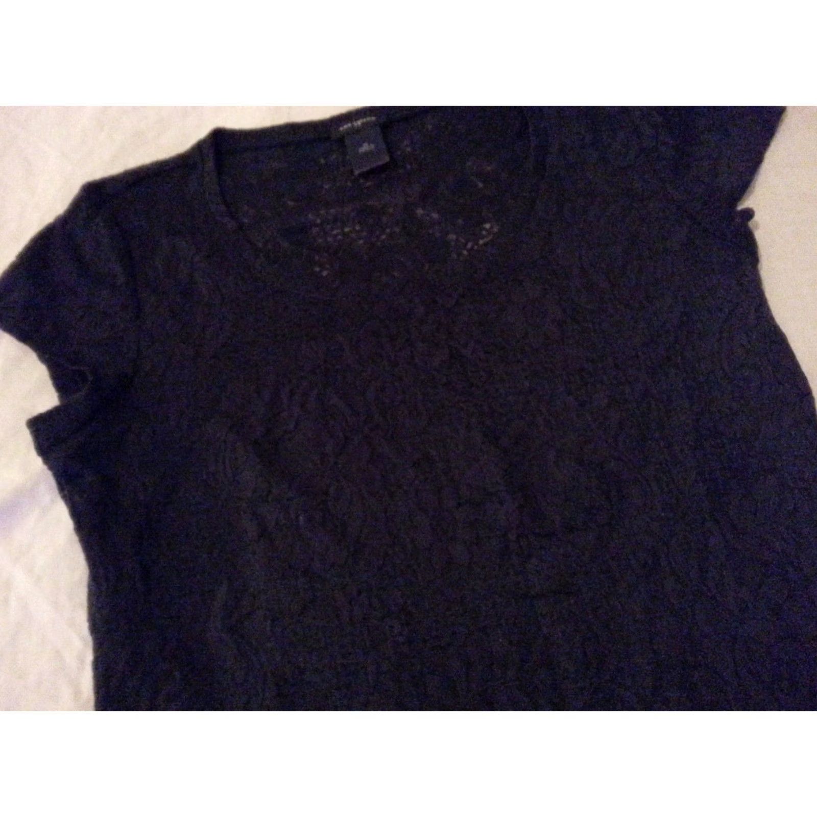 Ann Taylor Womens Ann Taylor Shirt M Medium Black Blouse Size M / US 6-8 / IT 42-44 - 3 Thumbnail
