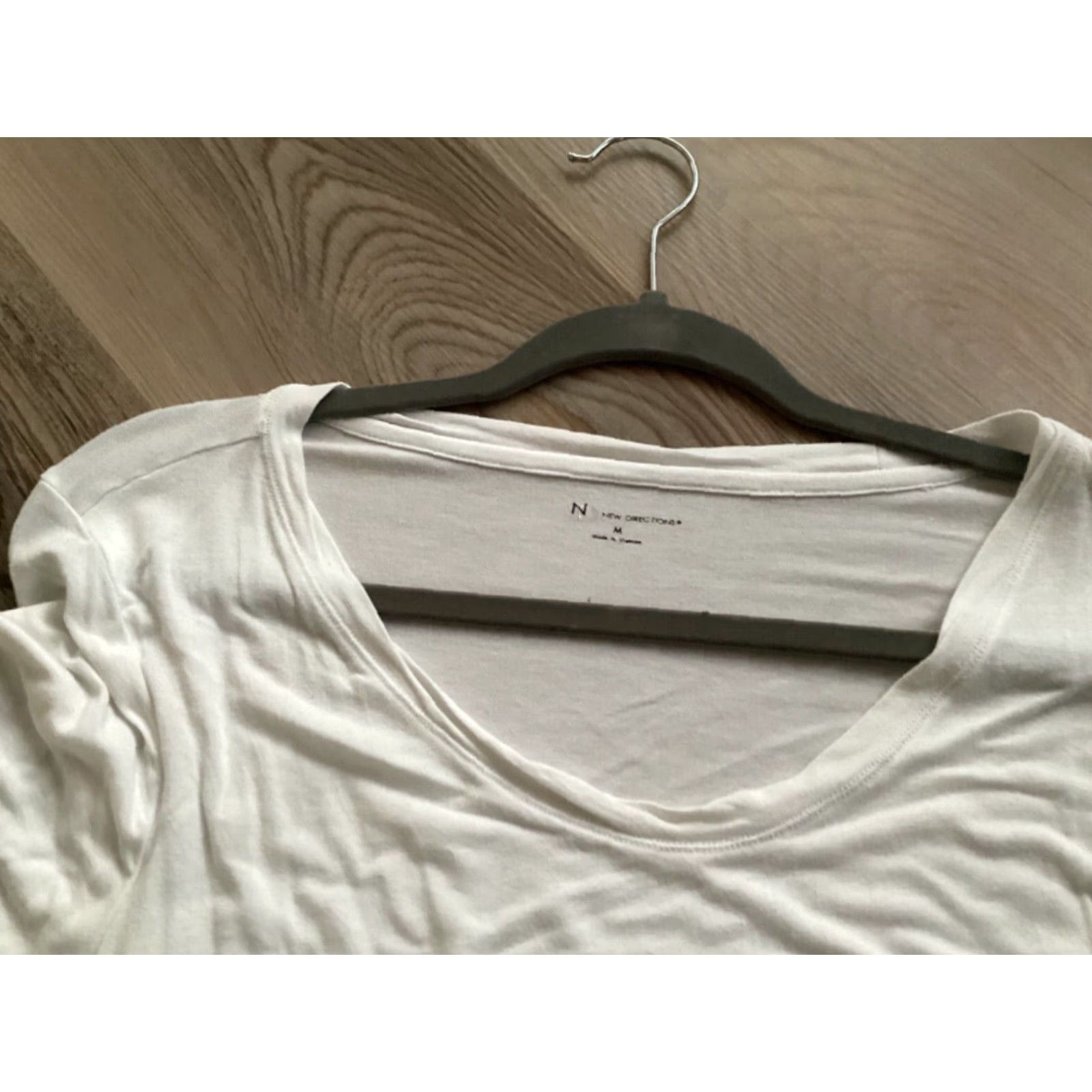Vintage NEW DIRECTIONS Women's White Tunic T-Shirt Short Sleeve Size Medium Size M / US 6-8 / IT 42-44 - 4 Thumbnail