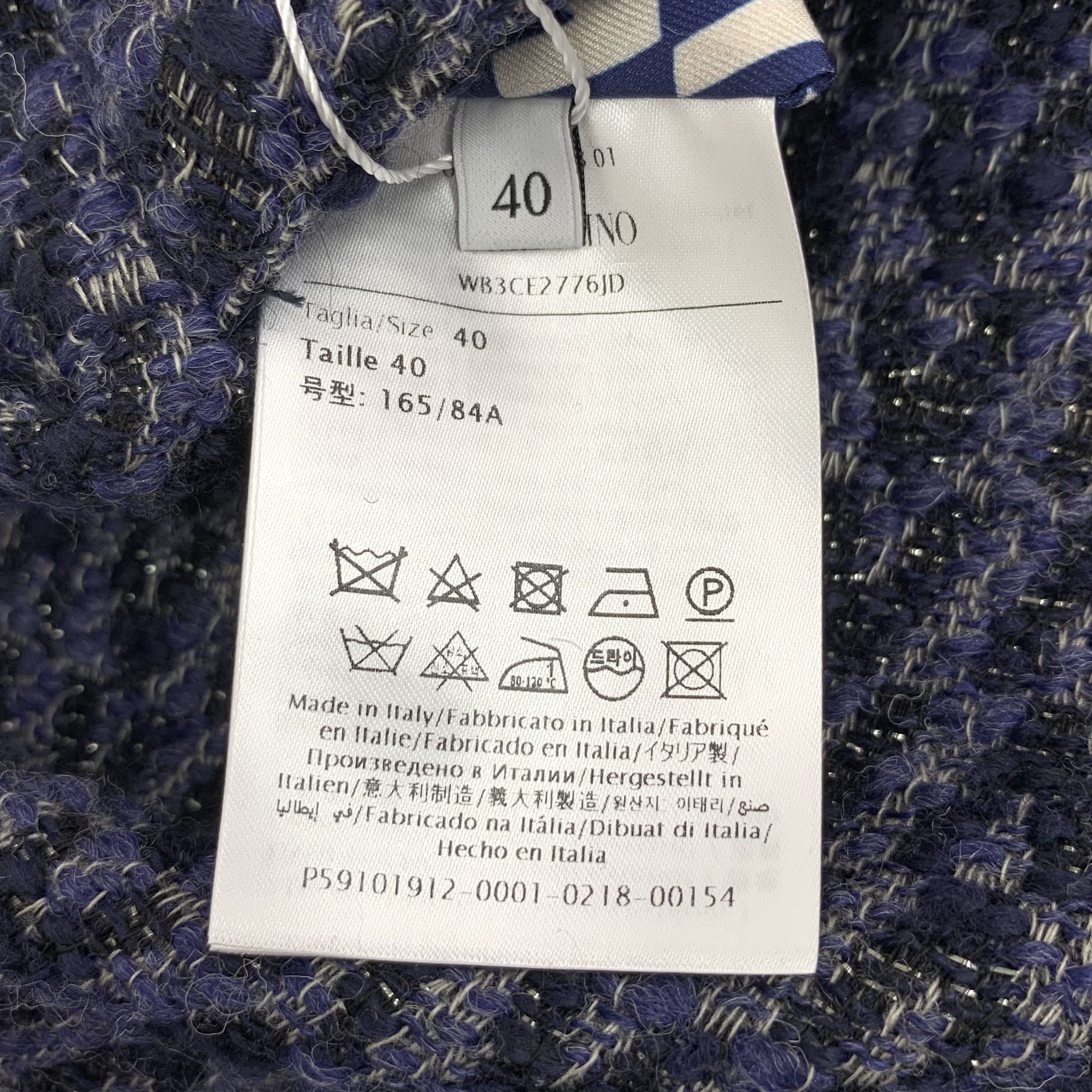 Valentino Valentino Navy Studded Wool Tweed Jacket M Size US XXS / EU 40 - 3 Thumbnail