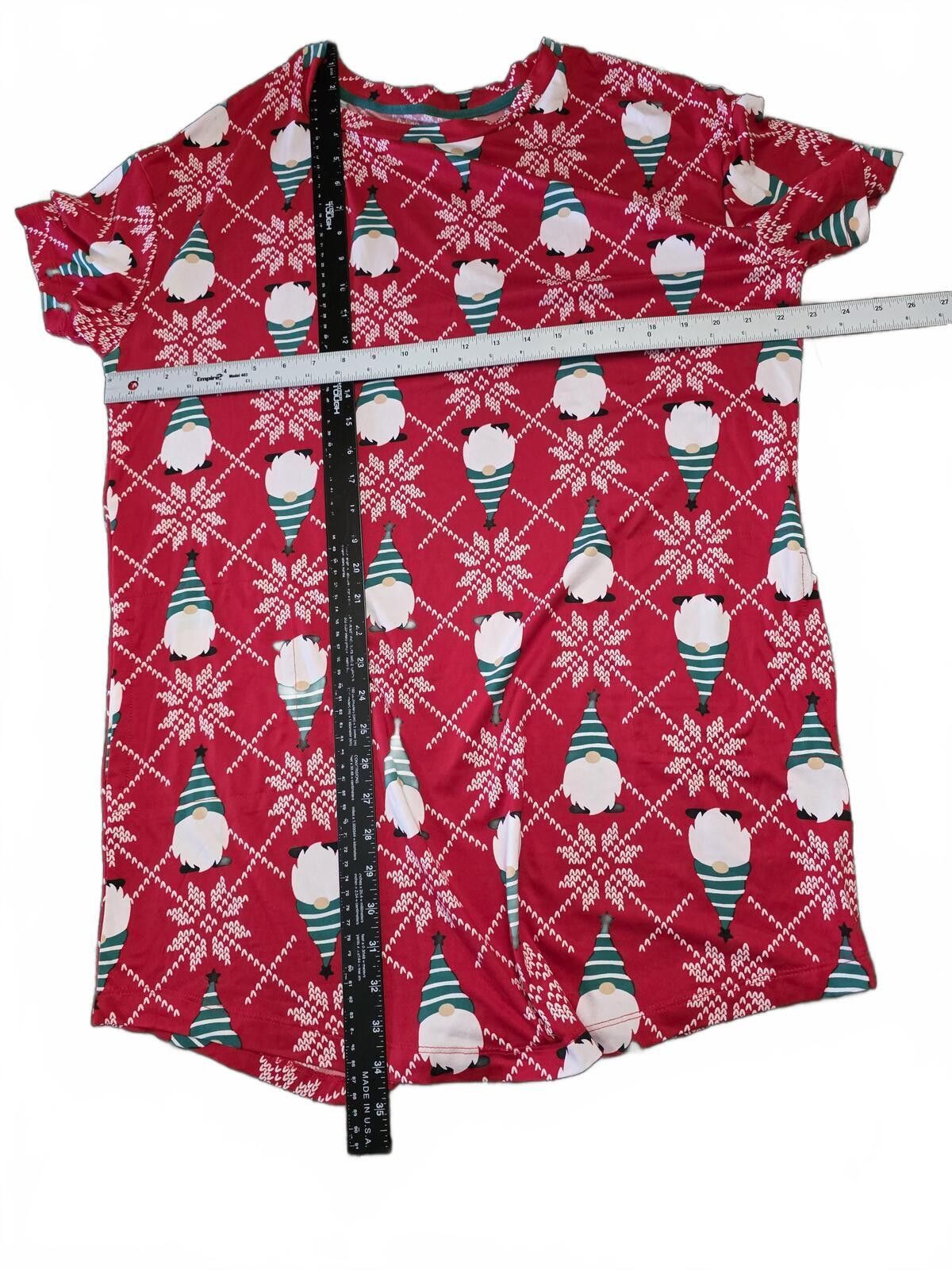 Other Secret Treasures Red Holiday Print Nightshirt Size S/M New Size ONE SIZE - 8 Thumbnail