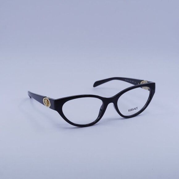 Versace Versace VE3372U GB1 Eyeglasses Shiny Black 54mm Cat Eye Size ONE SIZE - 5 Thumbnail
