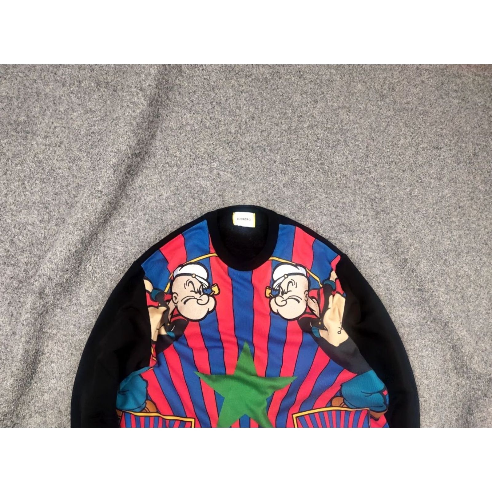 Vintage Iceberg Popeye Sweatshirt Pullover Vintage Style Crew Chek Stripe Art Print Size US XL / EU 56 / 4 - 3 Thumbnail