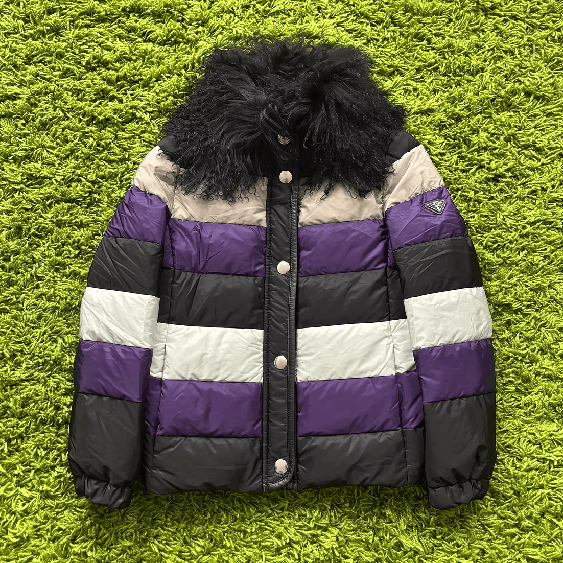 Prada FW2014 Mongolian Sheep Collar Colorblock Puffer Size US S / EU 44-46 / 1 - 1 Thumbnail