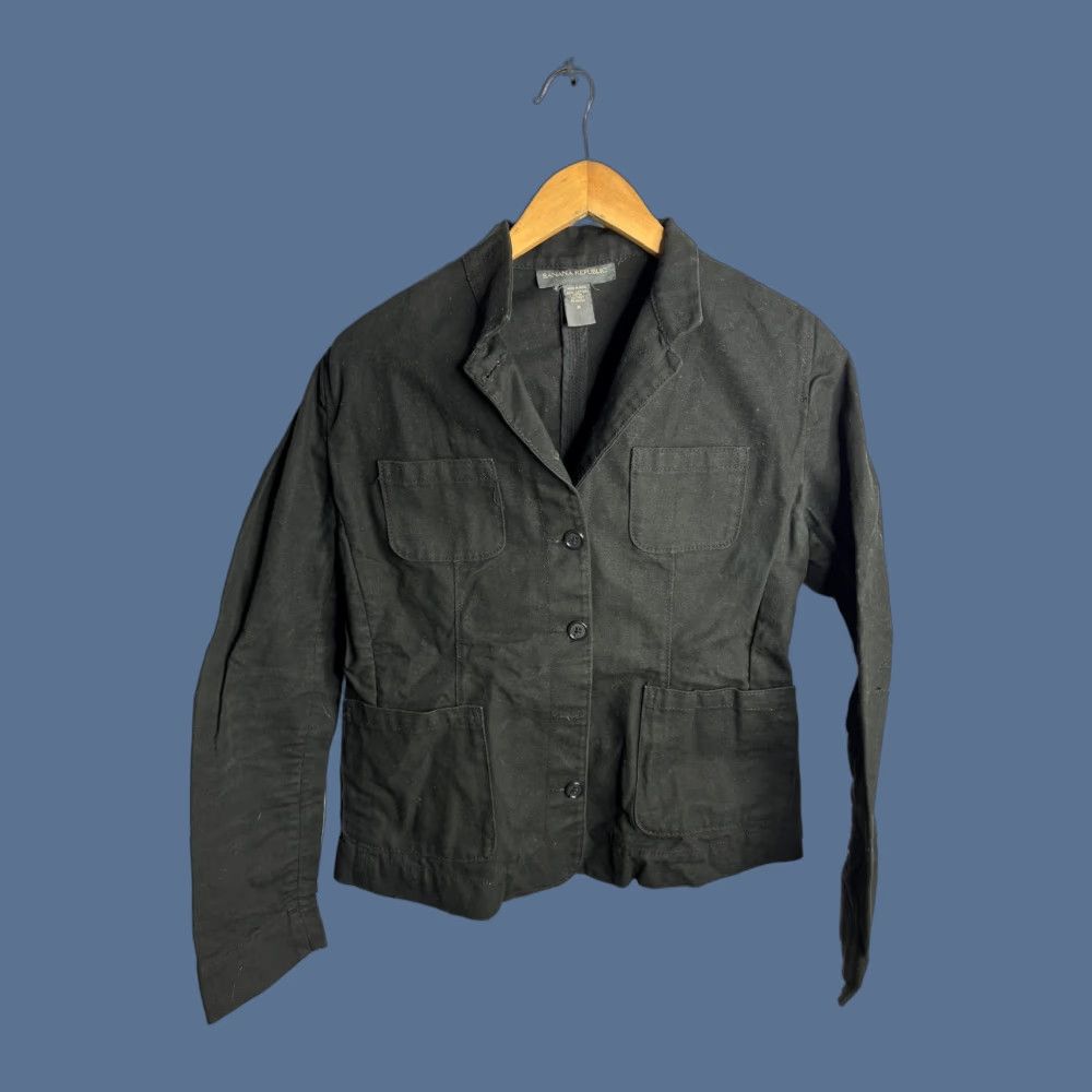 Banana Republic Banana Republic Jacket Womens M Black Cotton Twill Button Front Utility Short Sleeve/Long Sleeve Size M / US 6-8 / IT 42-44 - 1 Thumbnail