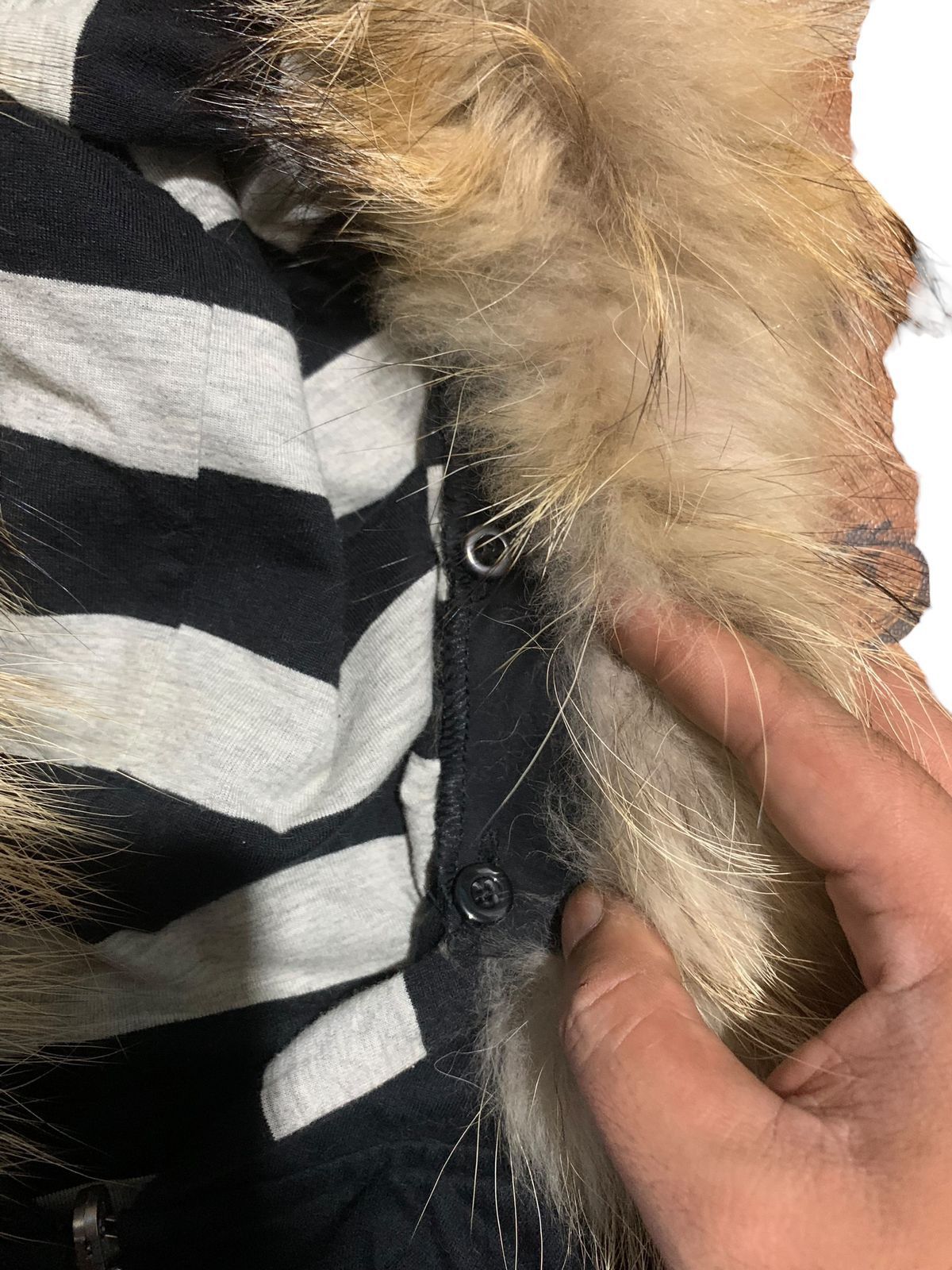 Japanese Brand × Vintage Y2k ugiz conqust reversible prisoner stripe fur hoodie Size US L / EU 52-54 / 3 - 8 Thumbnail