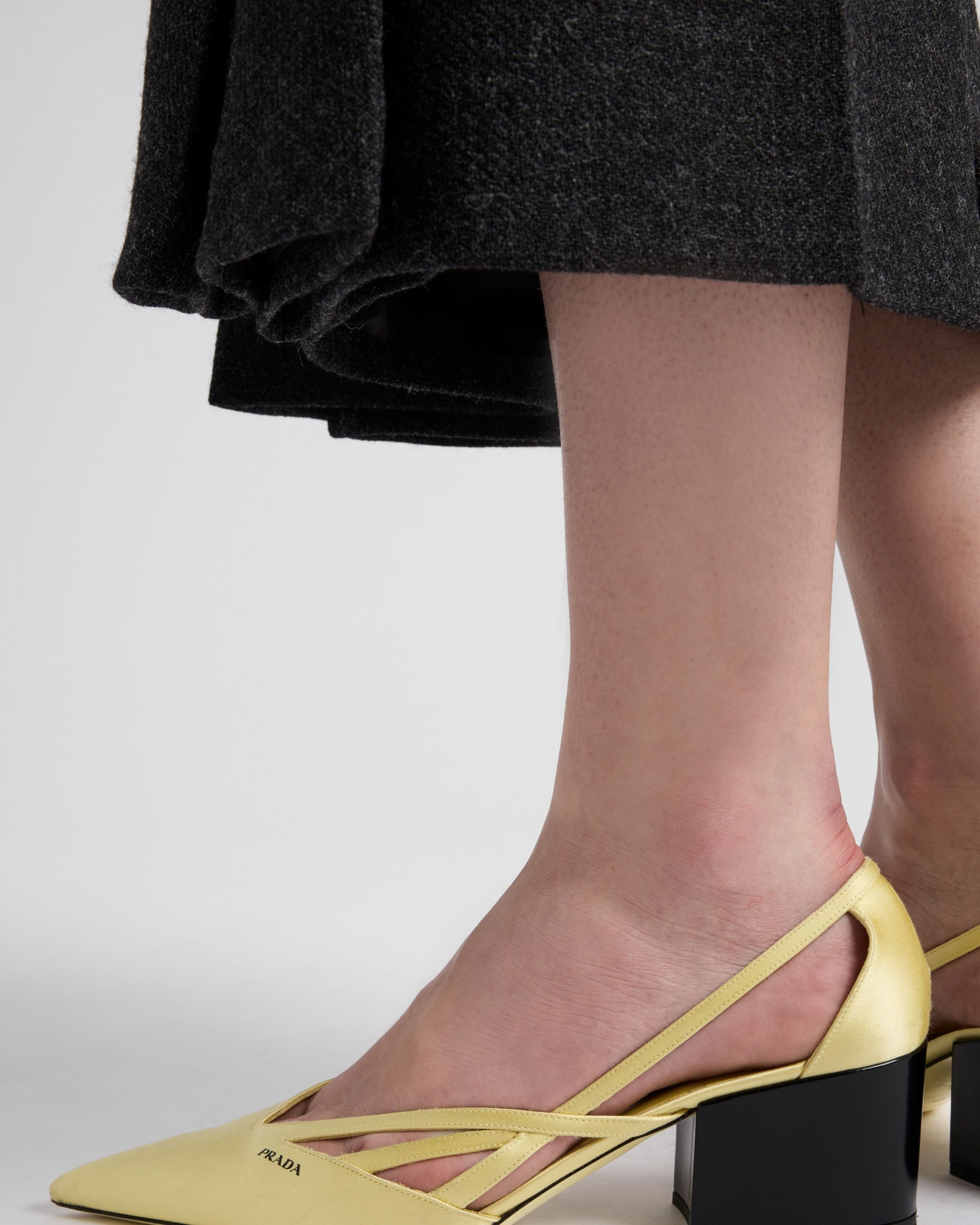 Prada os11x0126 Satin Cut-Out Pumps in Yellow Size US 7 / IT 37 - 3 Thumbnail