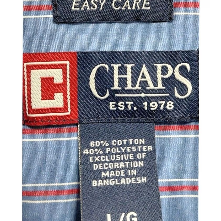 Chaps VINTAGE Chaps Shirt Blue Striped Long Sleeve Size L Mens Size US L / EU 52-54 / 3 - 4 Thumbnail