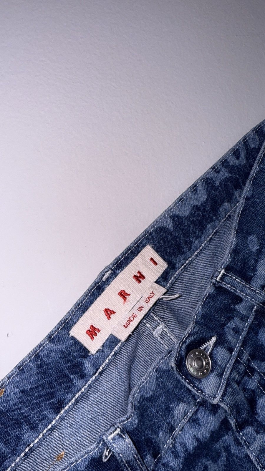 Marni Men's Blue Jeans ALL OVER PRINT Cotton, Cow Leather Size US 30 / EU 46 - 4 Thumbnail