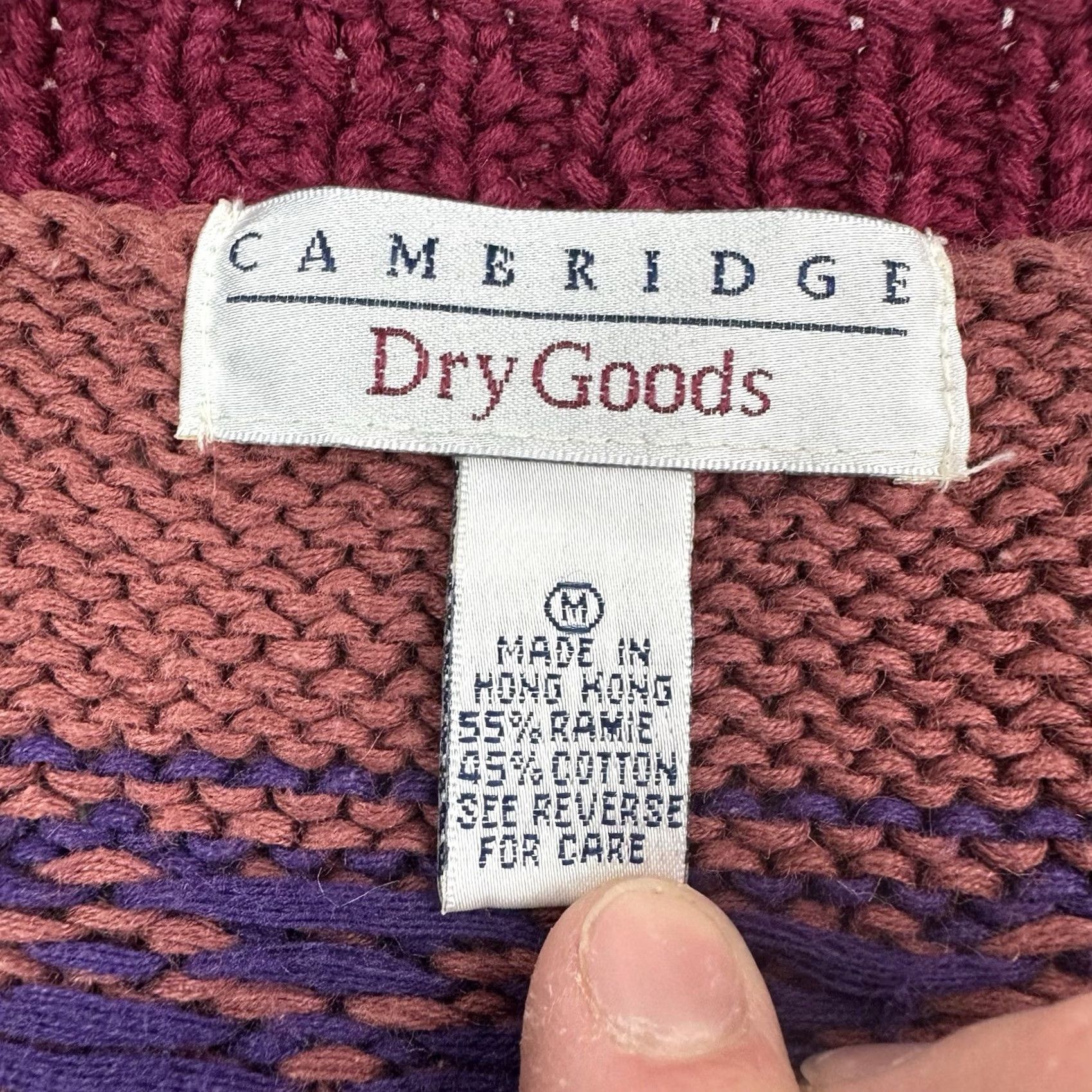 Vintage VINTAGE Cambridge Dry Goods Vest Womens Medium Knit Button Geometric Red Ramie Cotton V-Neck 90s Y2K Nature"} Size M / US 6-8 / IT 42-44 - 2 Thumbnail