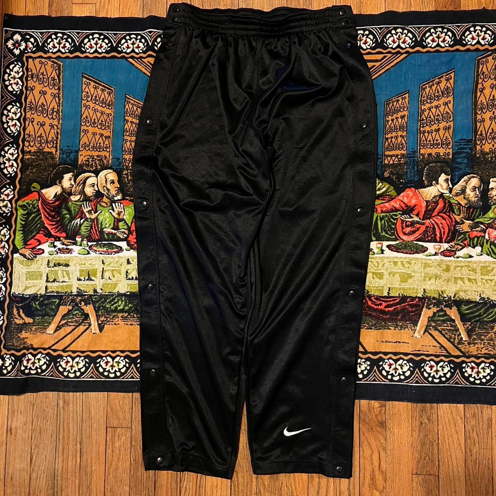 Nike × Vintage Vintage nike black track pants y2k baggy wide leg skater Size US 36 / EU 52 - 1 Thumbnail