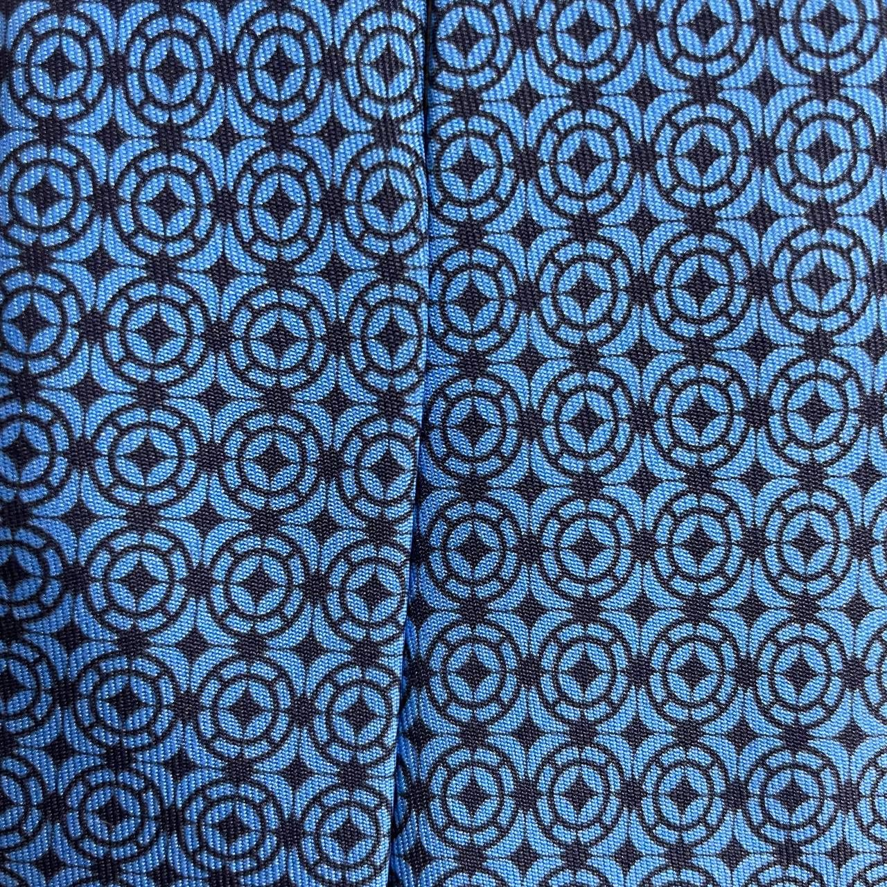 Hermes Hermes Paris Silk Tie 5711 PA Geometry Blue Size ONE SIZE - 1 Thumbnail