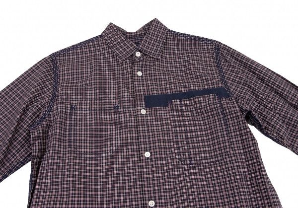 Junya Watanabe Shirt Triple-stitched checkered elbow patch Multicolor Size US S / EU 44-46 / 1 - 2 Thumbnail