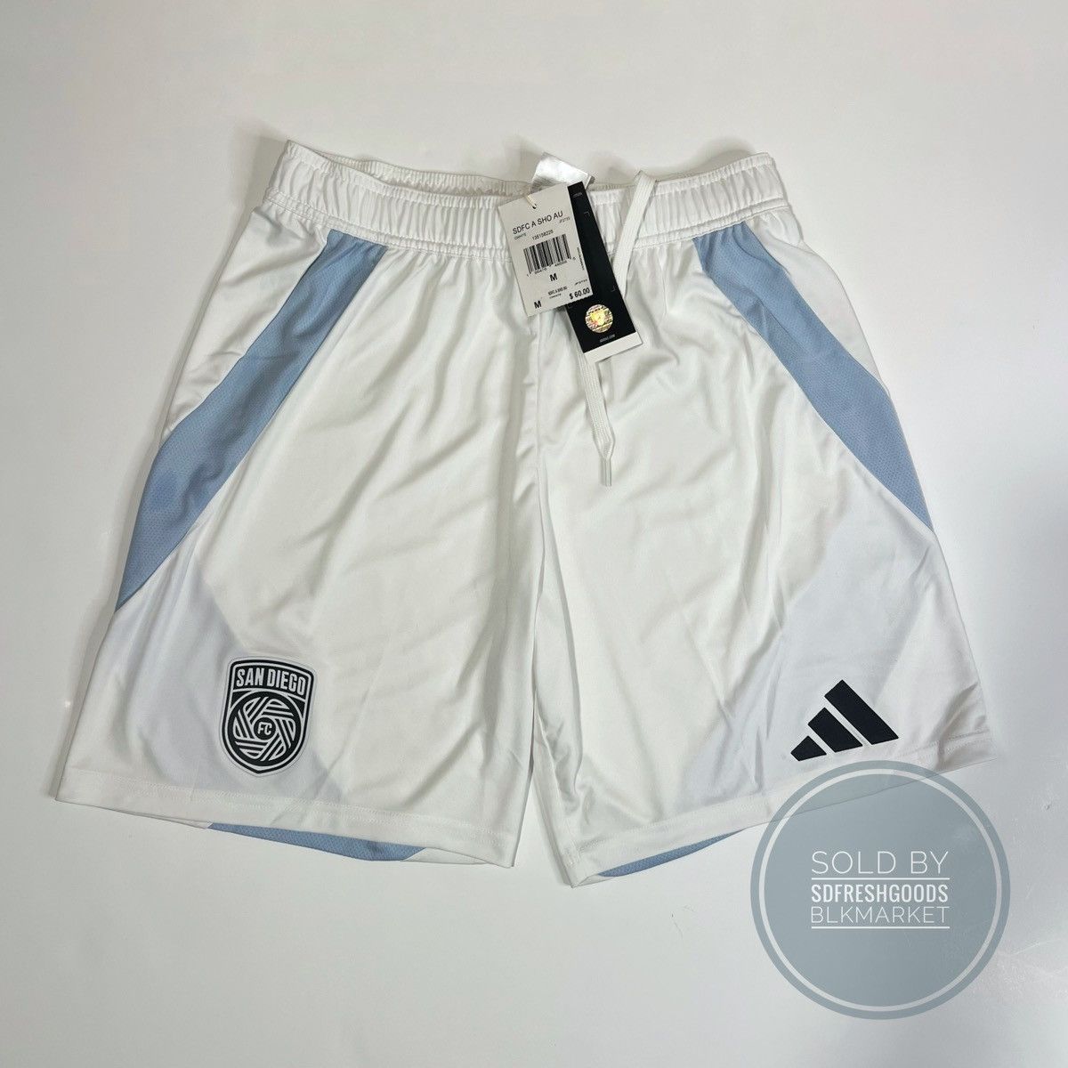 Adidas Adidas Aeroready San Diego FC Away White Shorts Size US 31 - 1 Thumbnail