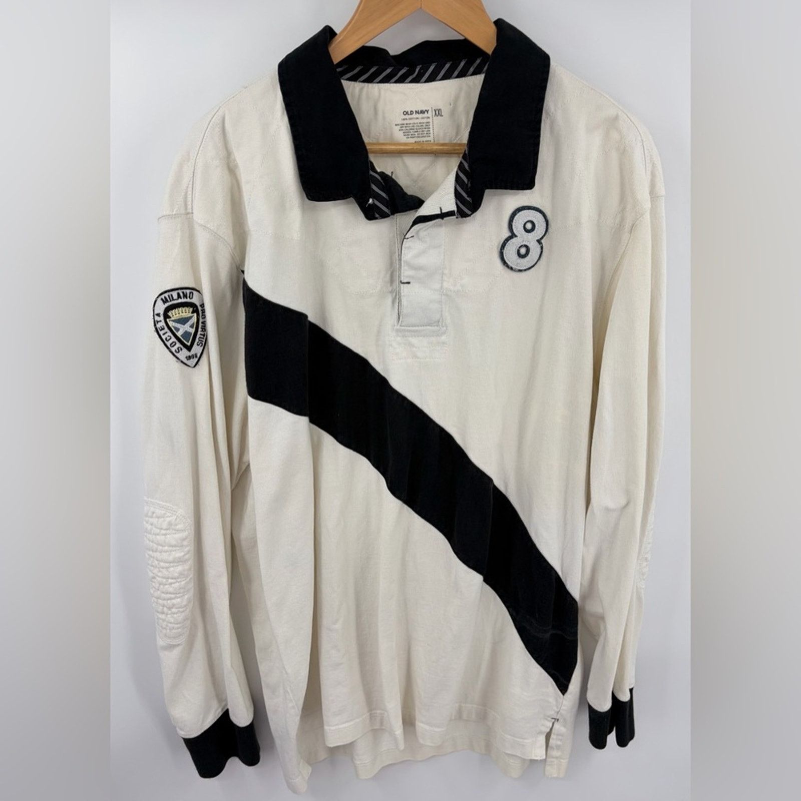 Old Navy VTG Old Navy mens long sleeve rugby polo off white shirt XXL Size US XXL / EU 58 / 5 - 1 Thumbnail