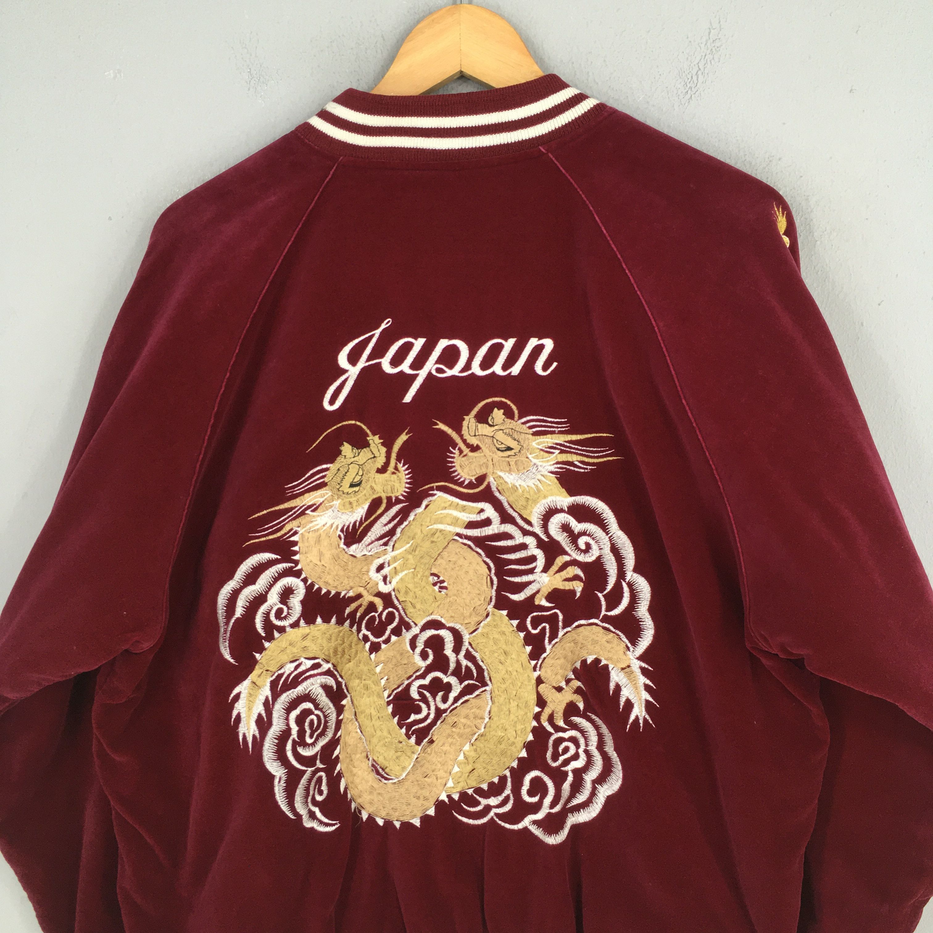 Japanese Brand Vintage 1980's Sukajan Dragon Okinawa Red Souvenir Jacket L Size US L / EU 52-54 / 3 - 9 Thumbnail