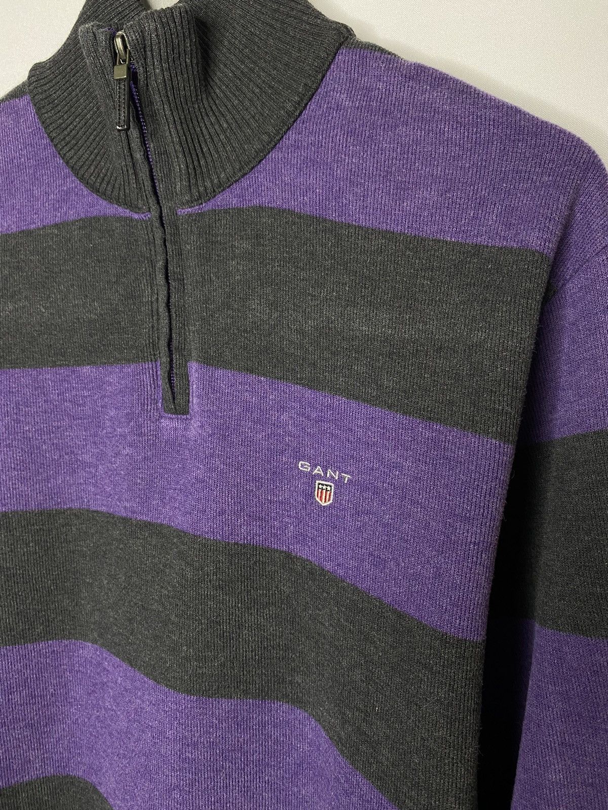 🇺🇸Vintage GANT 1/4 Sweatshirt Jumper Pullover Striped🇺🇸