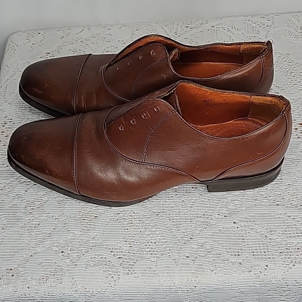Wolf & Shepherd Wolf & Shepherd brown leather cap toe Oxford dress shoes 8 Size US 8 / EU 41 - 6 Thumbnail