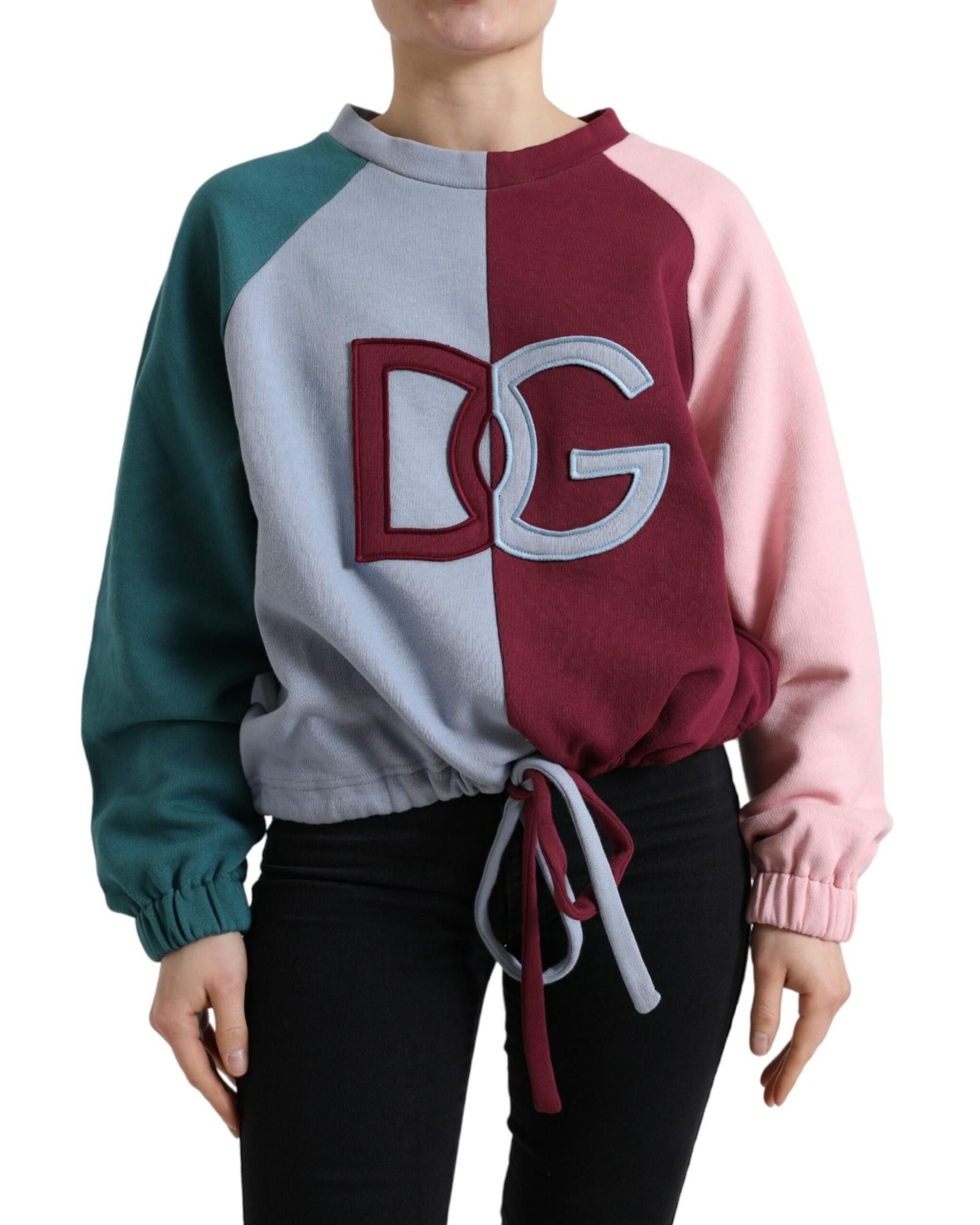 Image of Dolce Gabbana Cotton Crew Neck Pullover Sweater, Women's (Size XS)