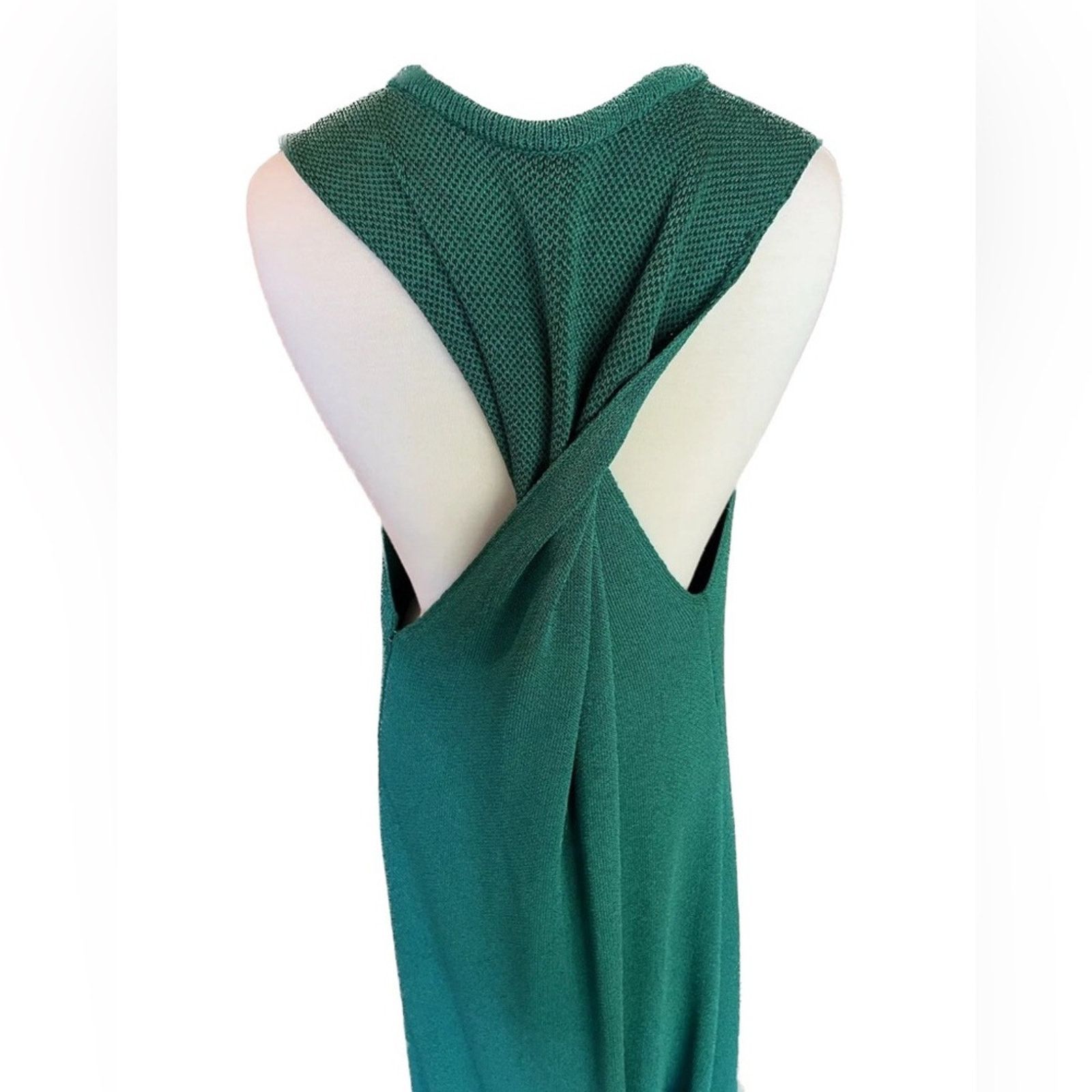 Proenza Schouler PROENZA SCHOULER Embellished Knitted Maxi Dress Green SZ. L Size L / US 10 / IT 46 - 6 Thumbnail