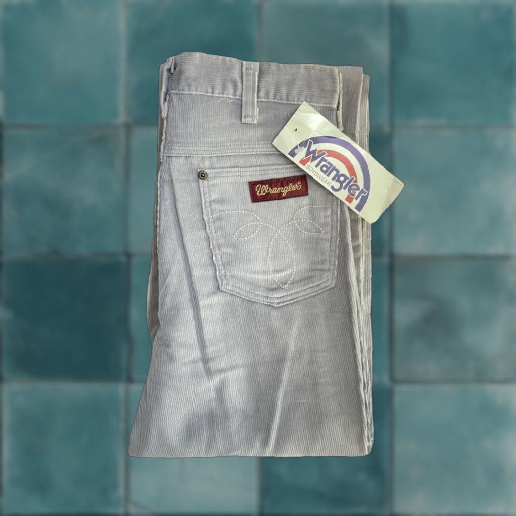 Wrangler VINTAGE Wrangler Corduroy Straight Leg Jeans Men 29x36 Gray NWT Deadstock 70s Size US 29 - 1 Thumbnail