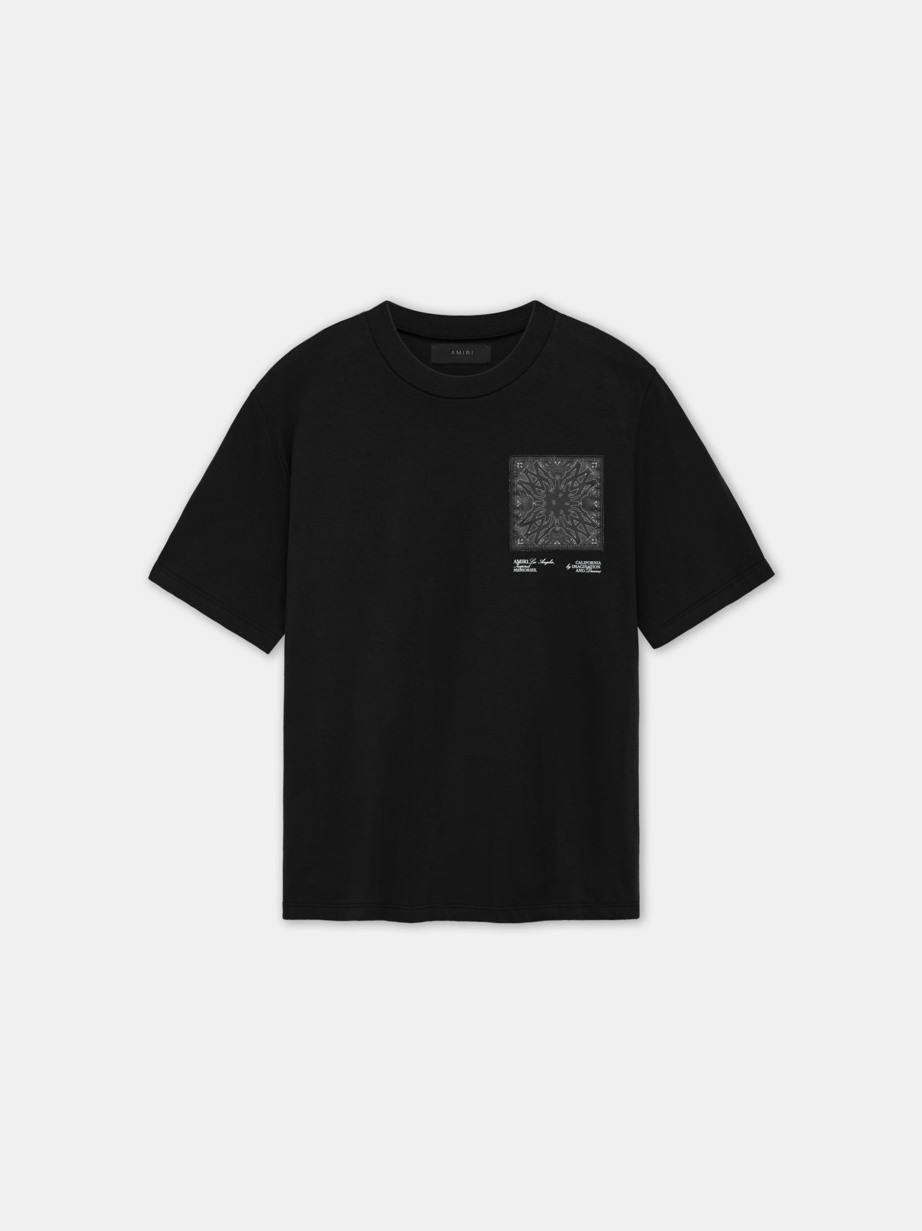 Amiri o1orln1025 Bandana Silk Applique T-Shirt in Black Size US M / EU 48-50 / 2 - 1 Thumbnail