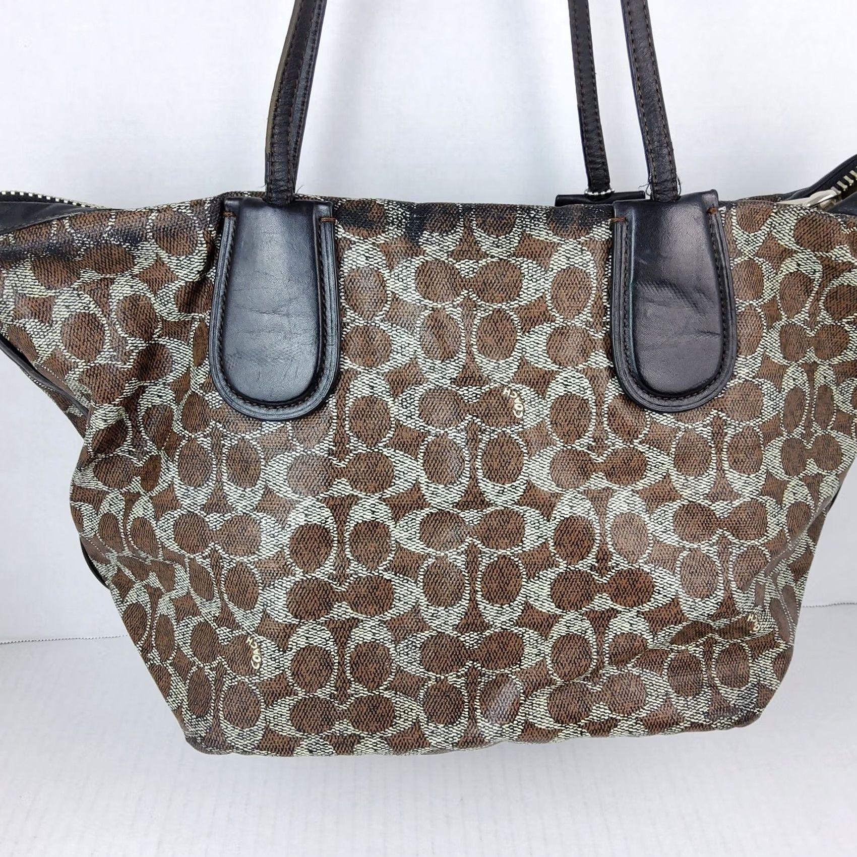 Coach Coach Taxi Zip Tote Shoulder Handbag Purse With Pouch Womens Multicolor PVC Zip Closure 16.5x10x8 Size ONE SIZE - 5 Thumbnail